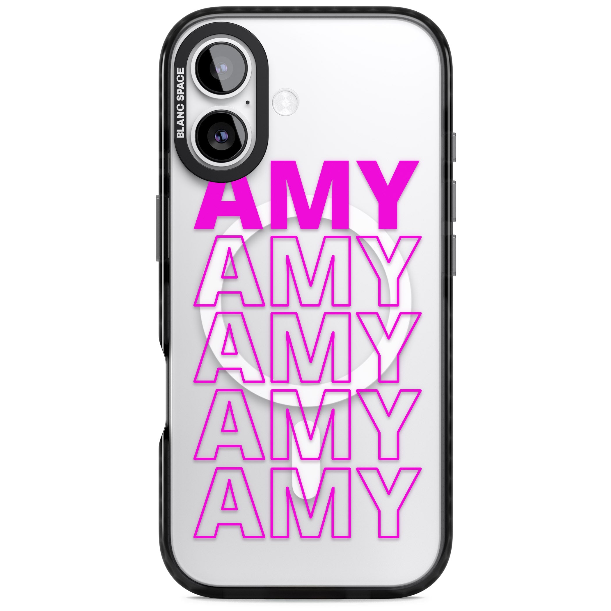 Personalised Bold Repeated Name iPhone 17 Impact Pro Black Phone Case