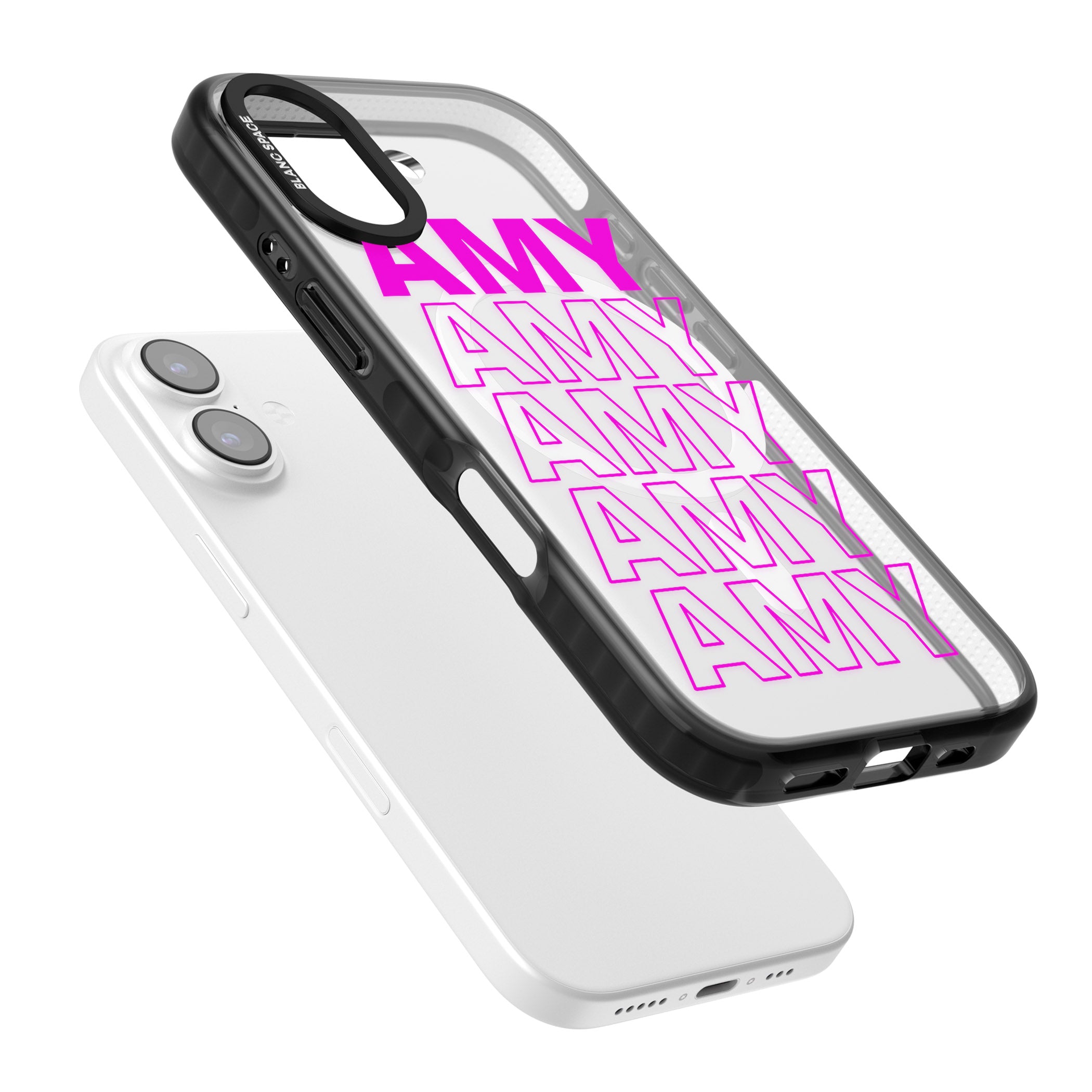Personalised Bold Repeated Name iPhone 17 Impact Pro Black Phone Case Colours