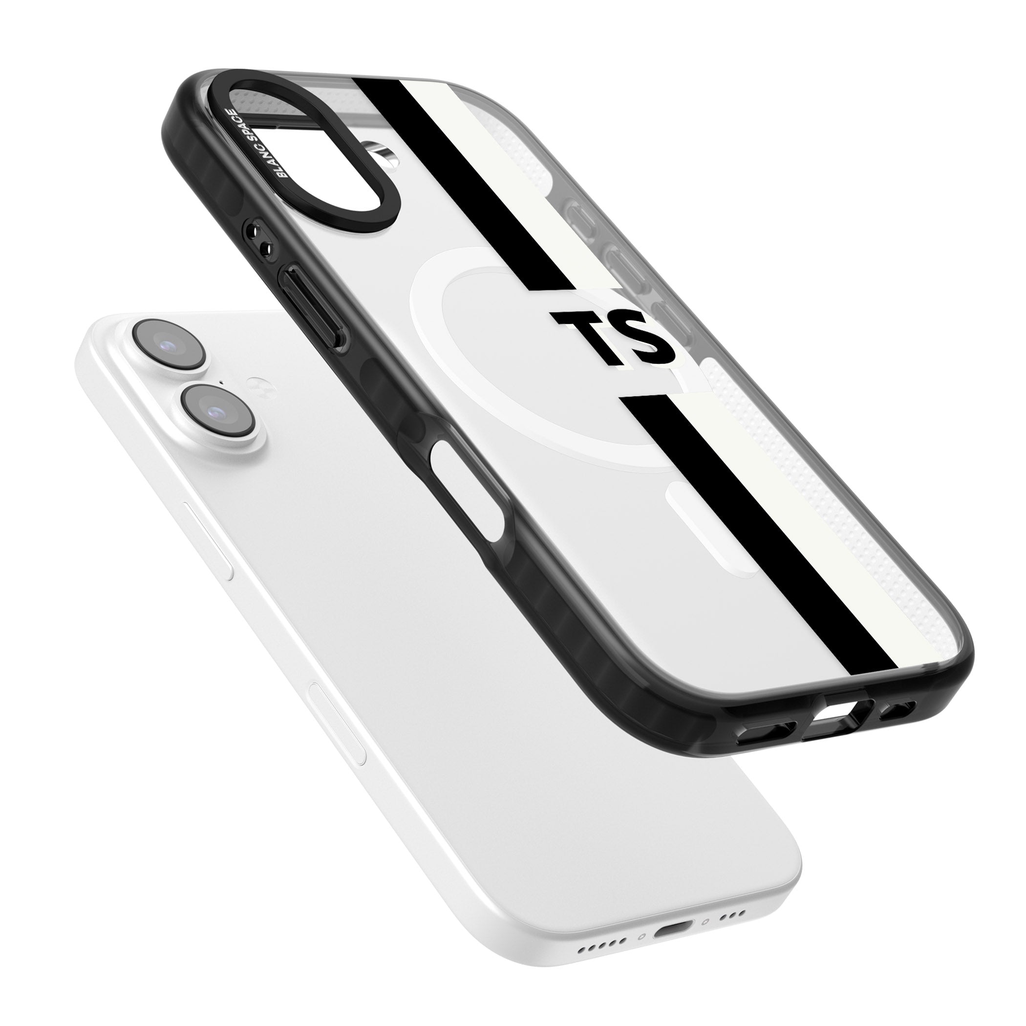 Personalised Black And White Stripe iPhone 17 Impact Pro Black Phone Case Colours
