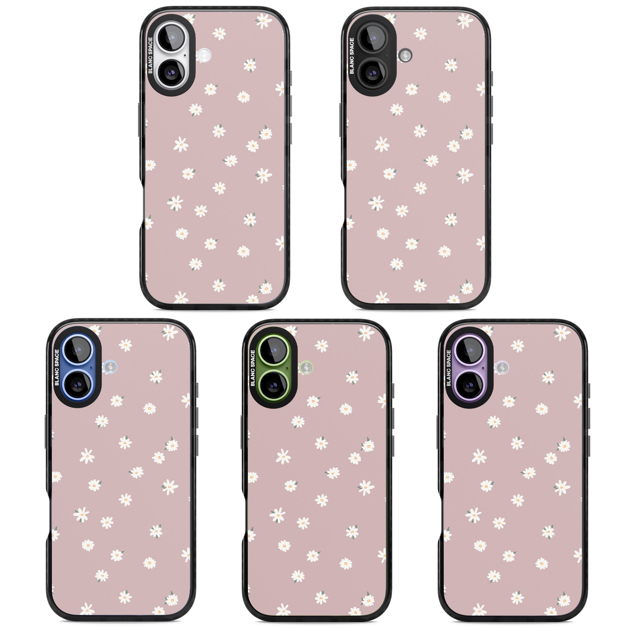 Dusty Pink Daisy iPhone 17 Impact Pro Black Phone Case APT Impact Protection