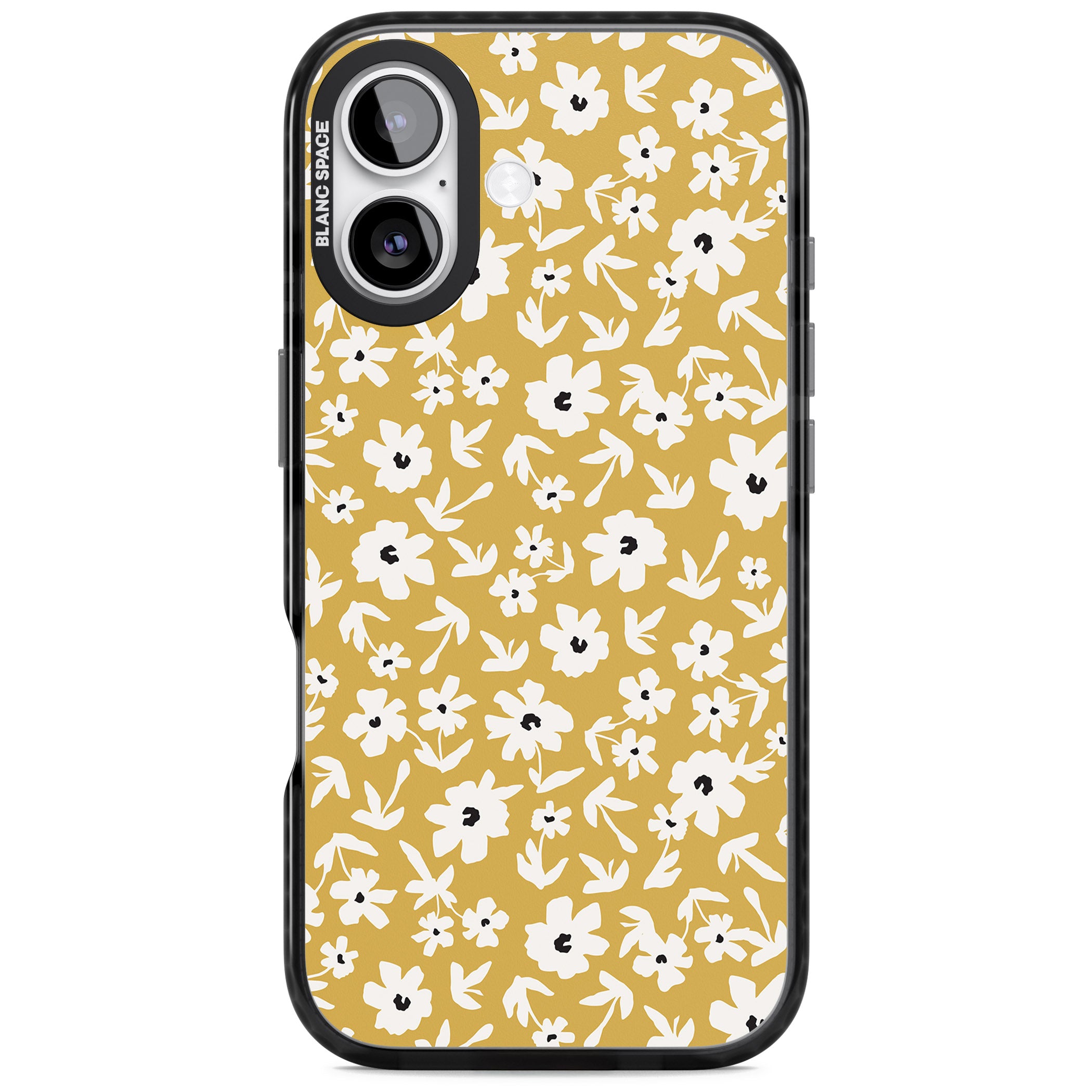 Mustard Floral iPhone 17 Impact Pro Black Phone Case