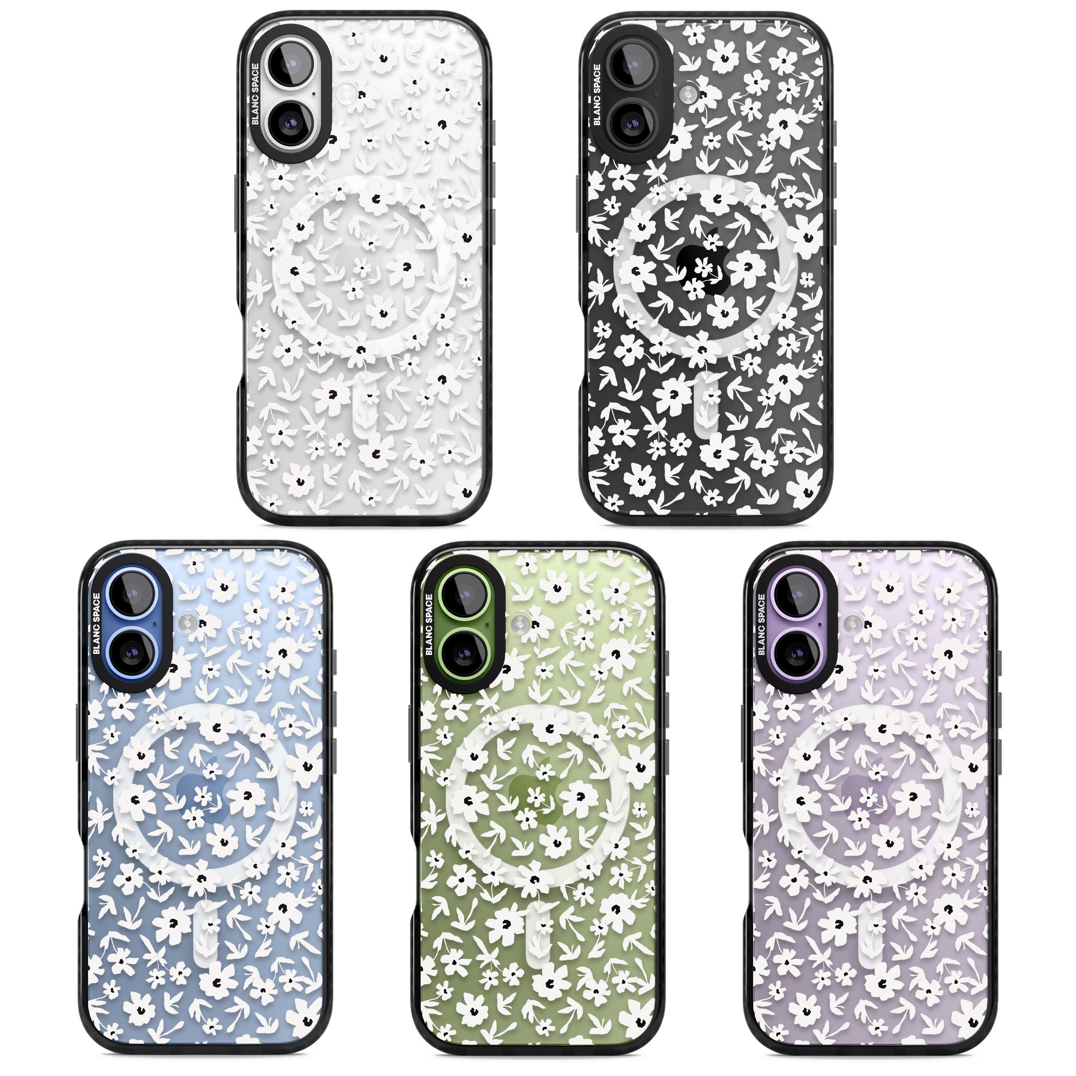 Monochrome Floral iPhone 17 Impact Pro Black Phone Case APT Impact Protection