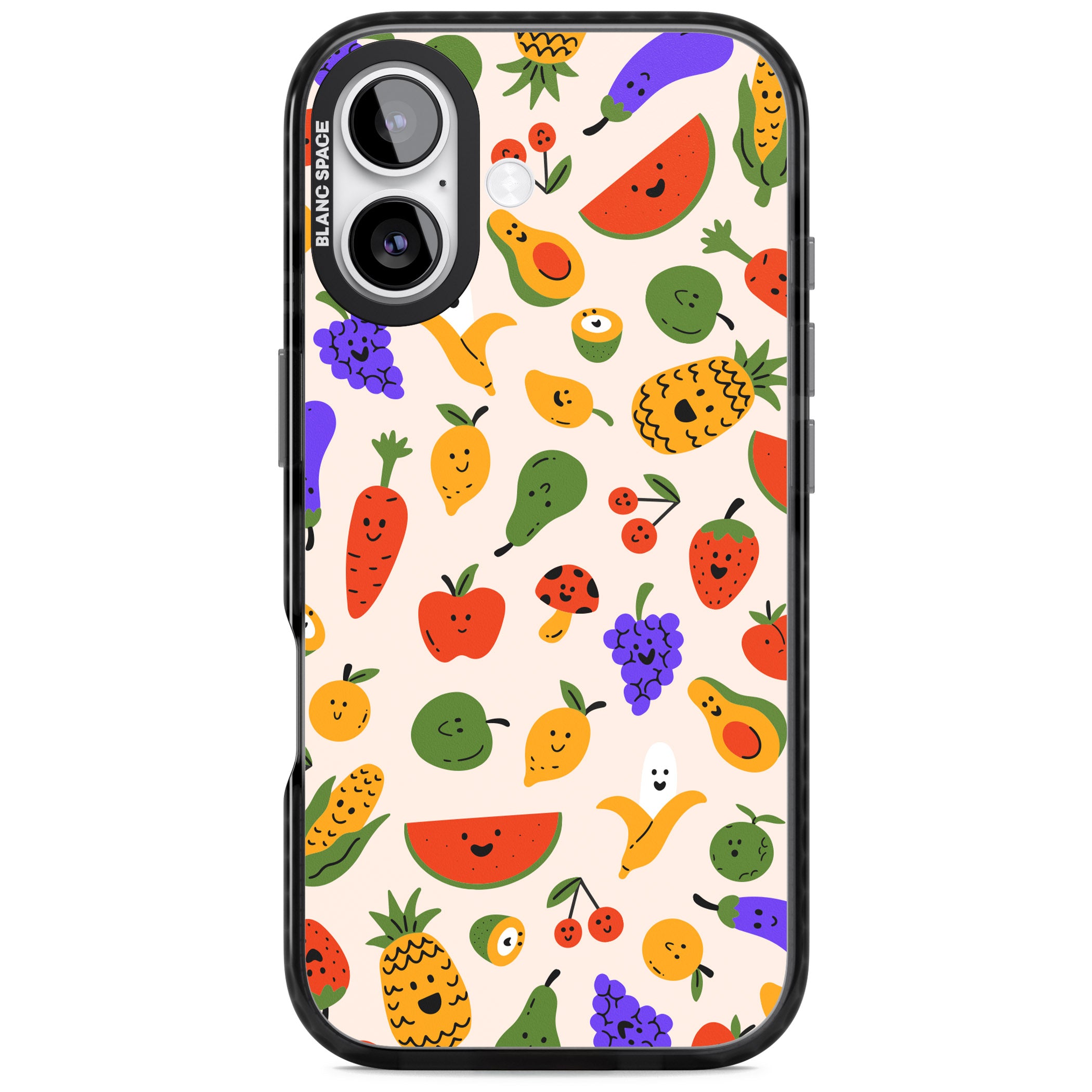 Kawaii Fruit iPhone 17 Impact Pro Black Phone Case