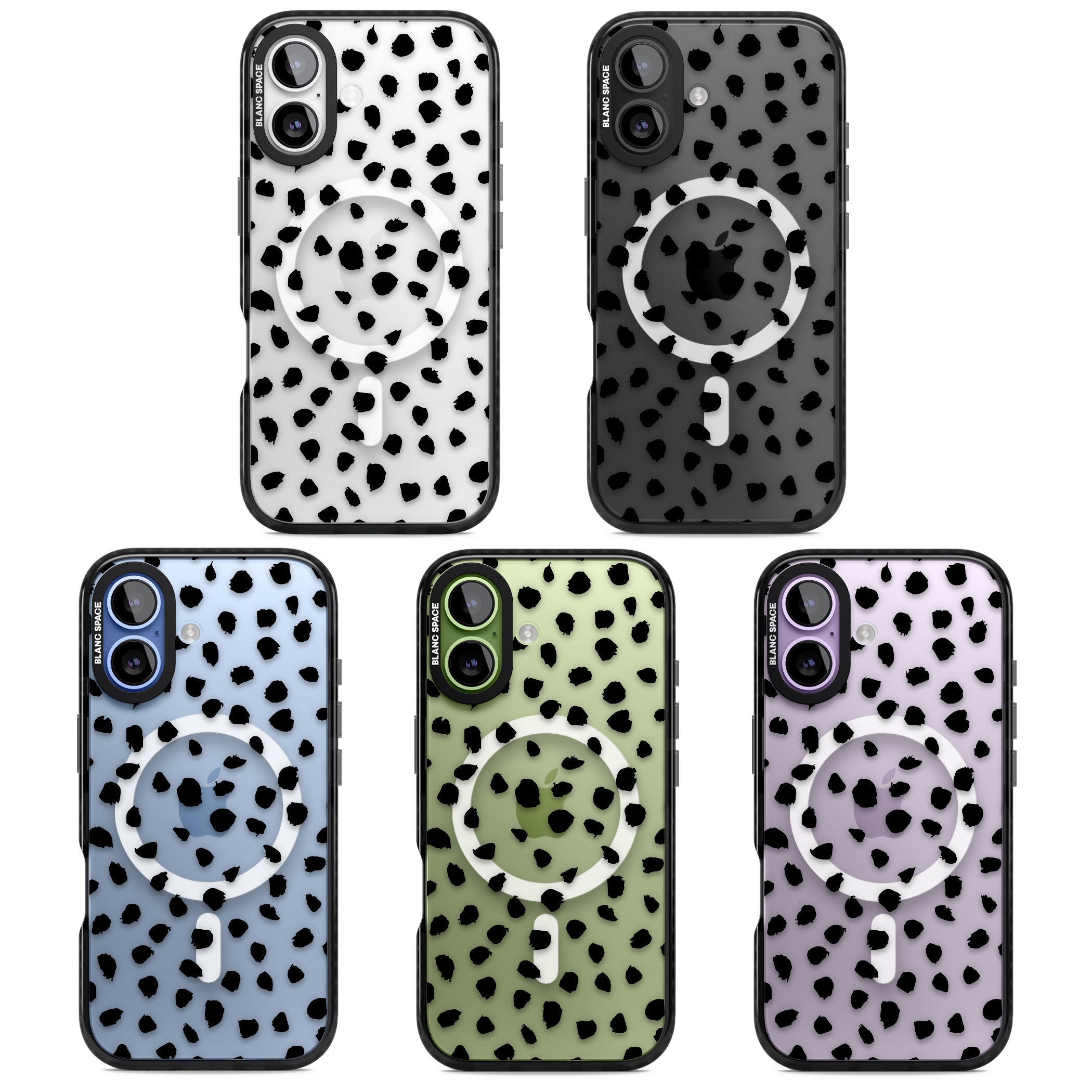 Black Dalmatian Polka Dot iPhone 17 Impact Pro Black Phone Case APT Impact Protection