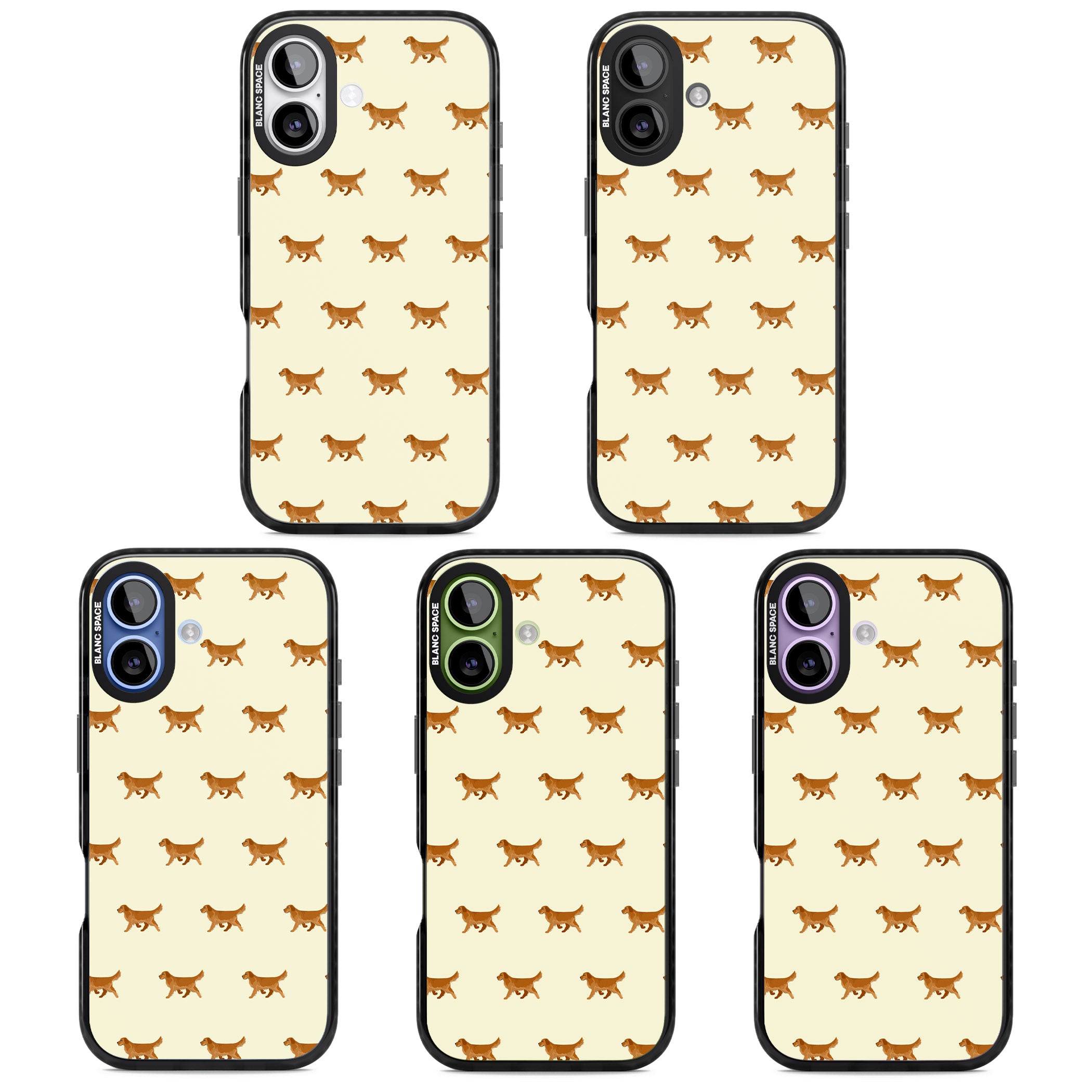 Golden Retriever Dog Pattern iPhone 17 Impact Pro Black Phone Case APT Impact Protection