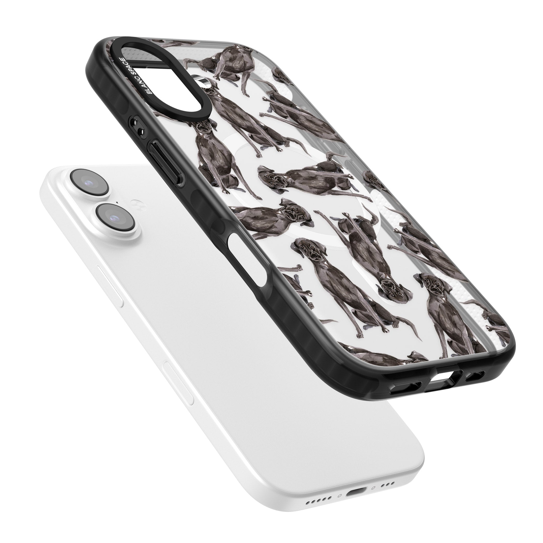 Black Labrador Watercolor Pattern iPhone 17 Impact Pro Black Phone Case Colours