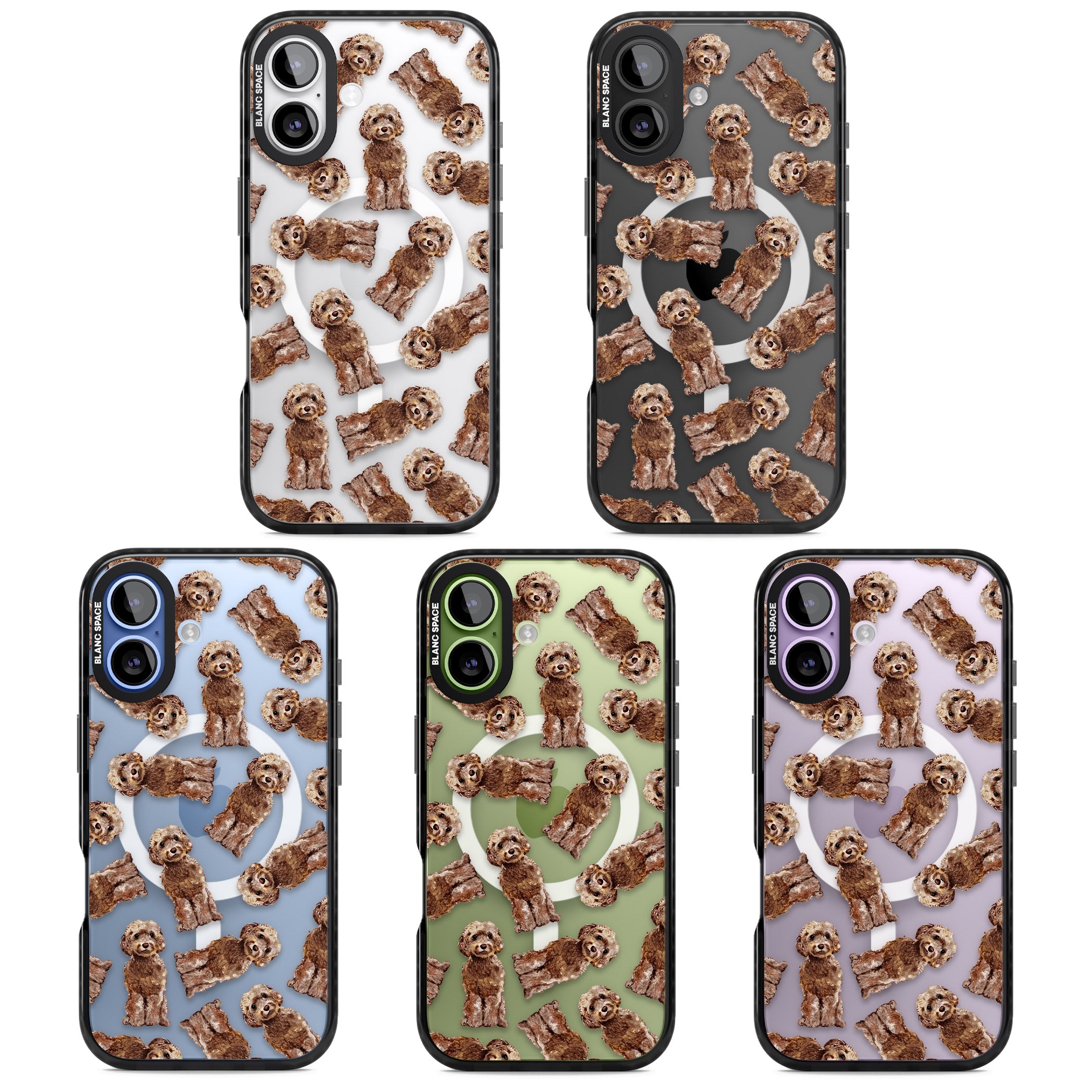 Brown Dog Pattern iPhone 17 Impact Pro Black Phone Case APT Impact Protection