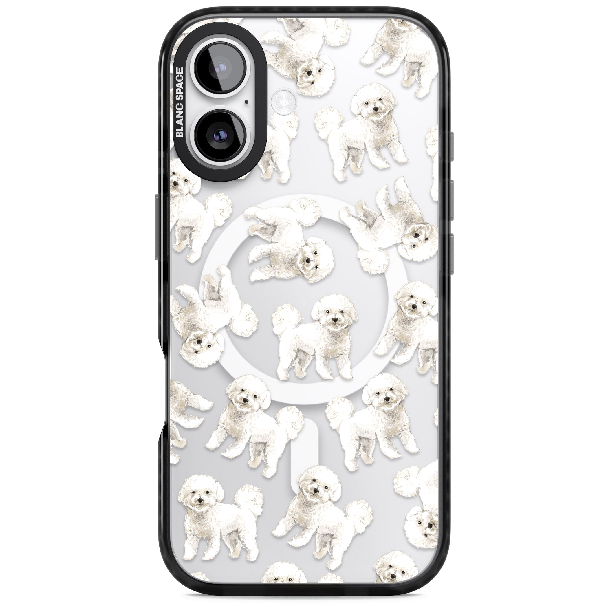 Bichon Frise Watercolor iPhone 17 Impact Pro Black Phone Case