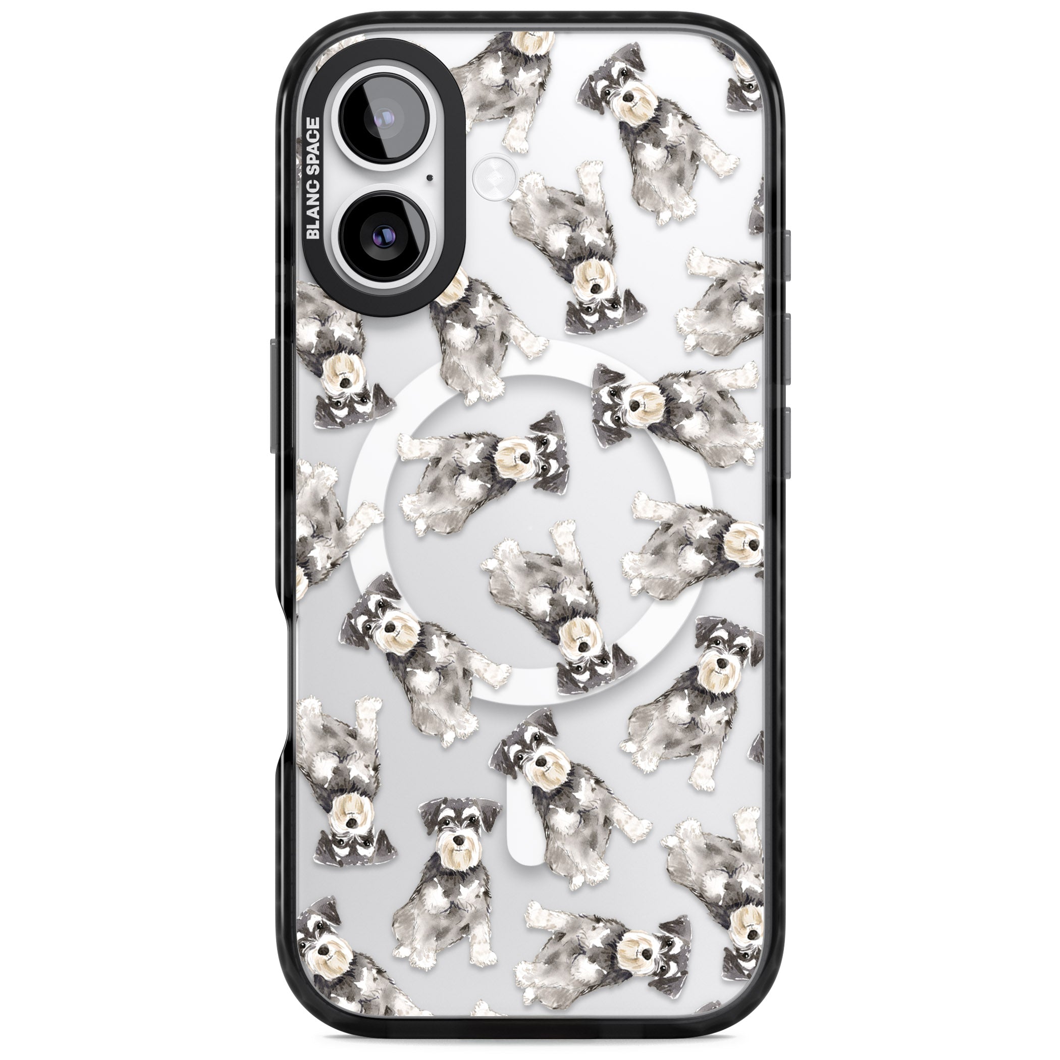 Miniature Schnauzer Watercolor iPhone 17 Impact Pro Black Phone Case