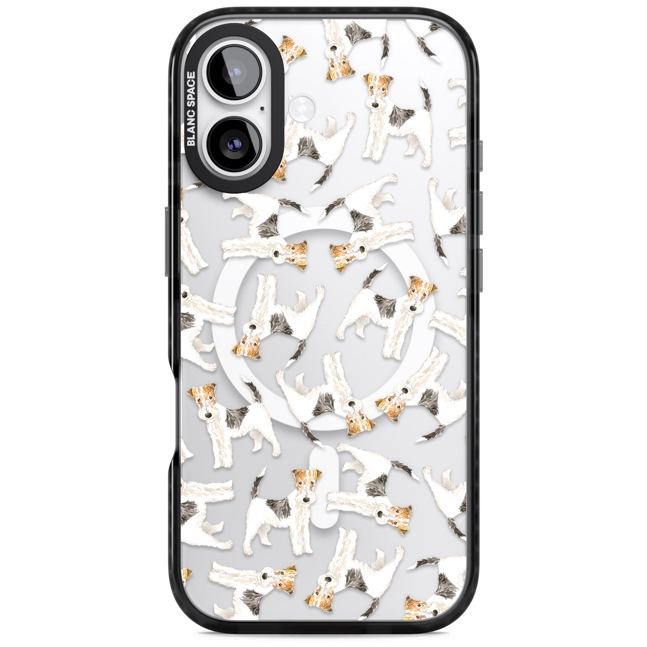 Wire Haired Fox Terrier Dog Pattern iPhone 17 Impact Pro Black Phone Case