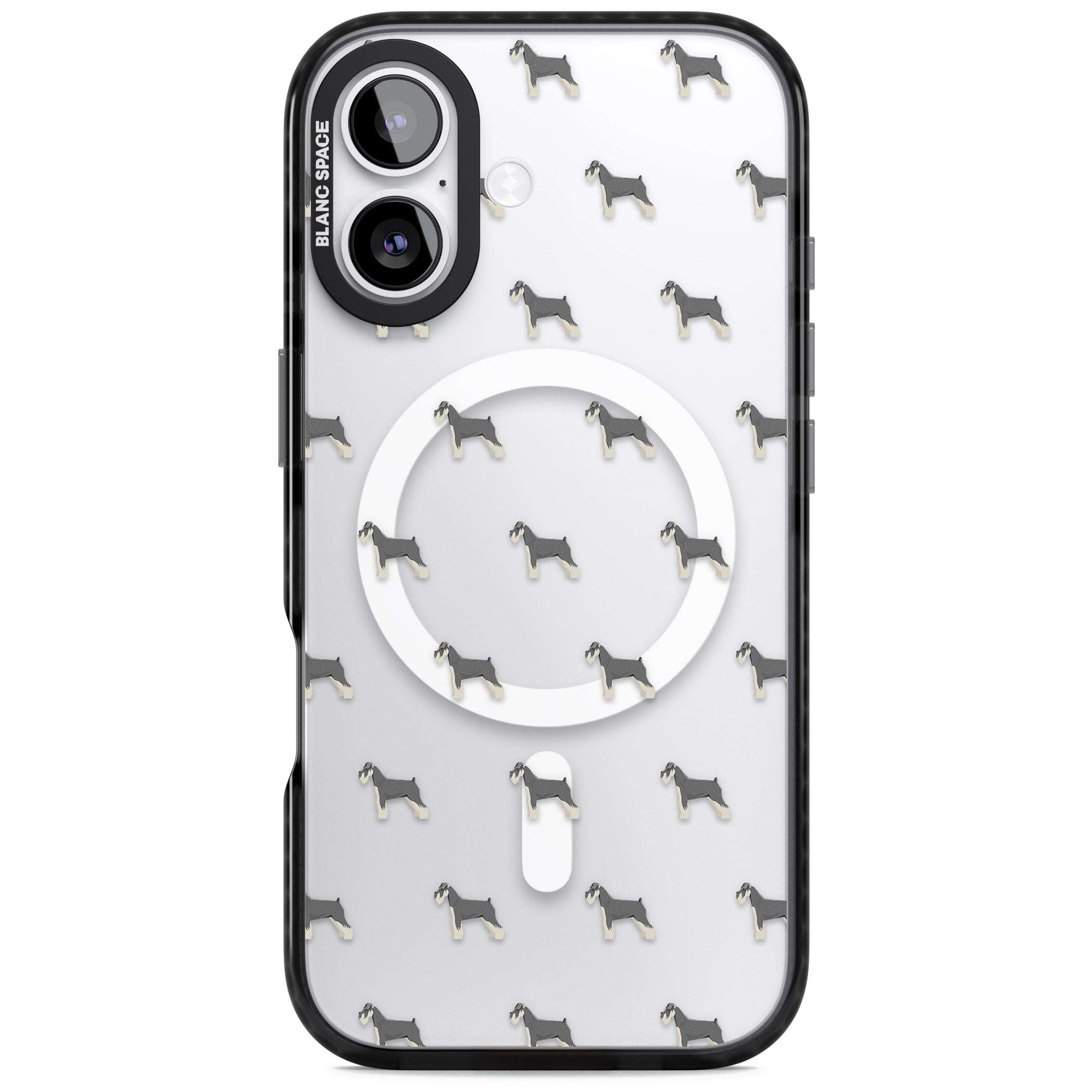 Schnauzer Dog Pattern iPhone 17 Impact Pro Black Phone Case