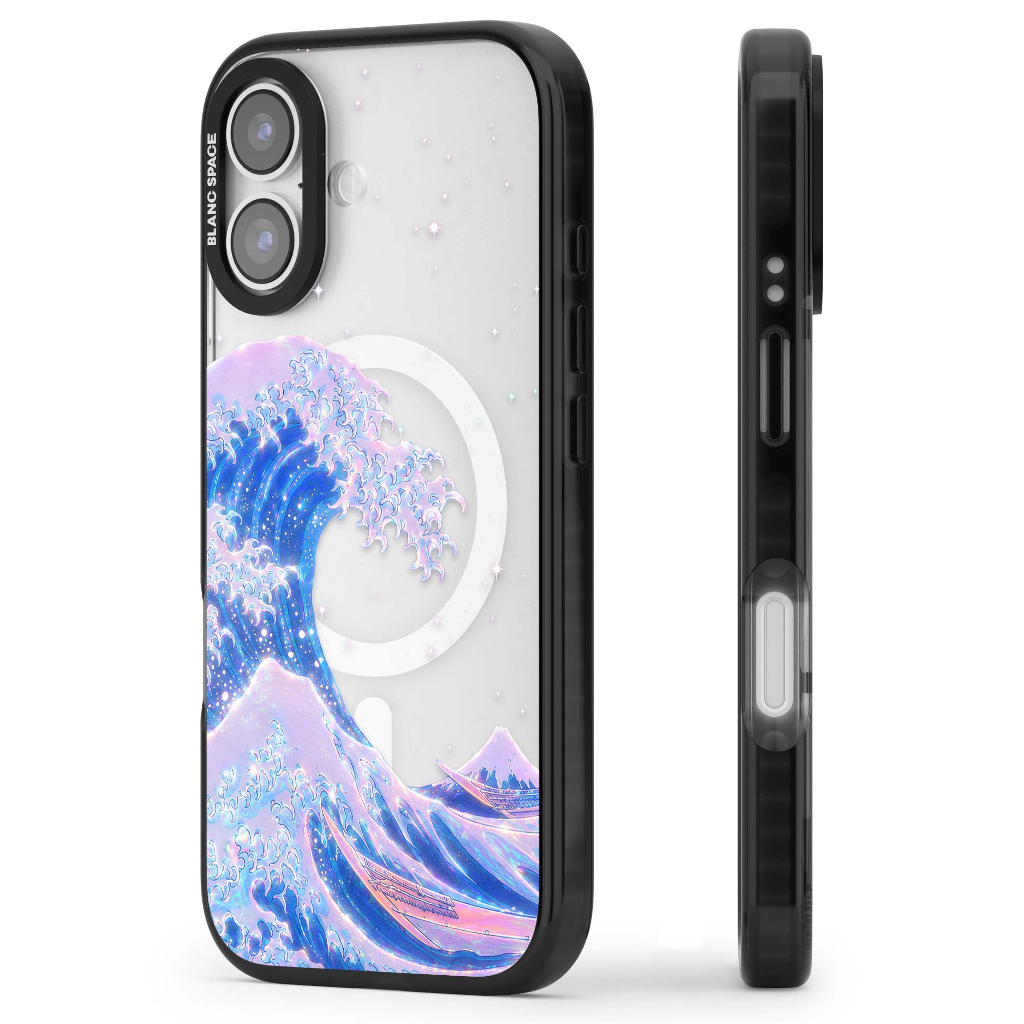 The Great Wave In Opal japanese iPhone case | Black Impact Magsafe case for iPhone 17