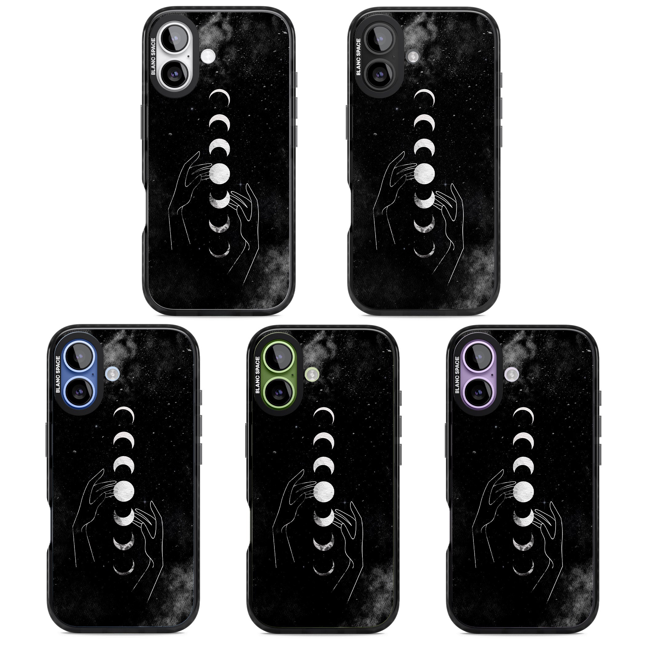 Moon Phases Hands iPhone 17 Impact Pro Black Phone Case APT Impact Protection