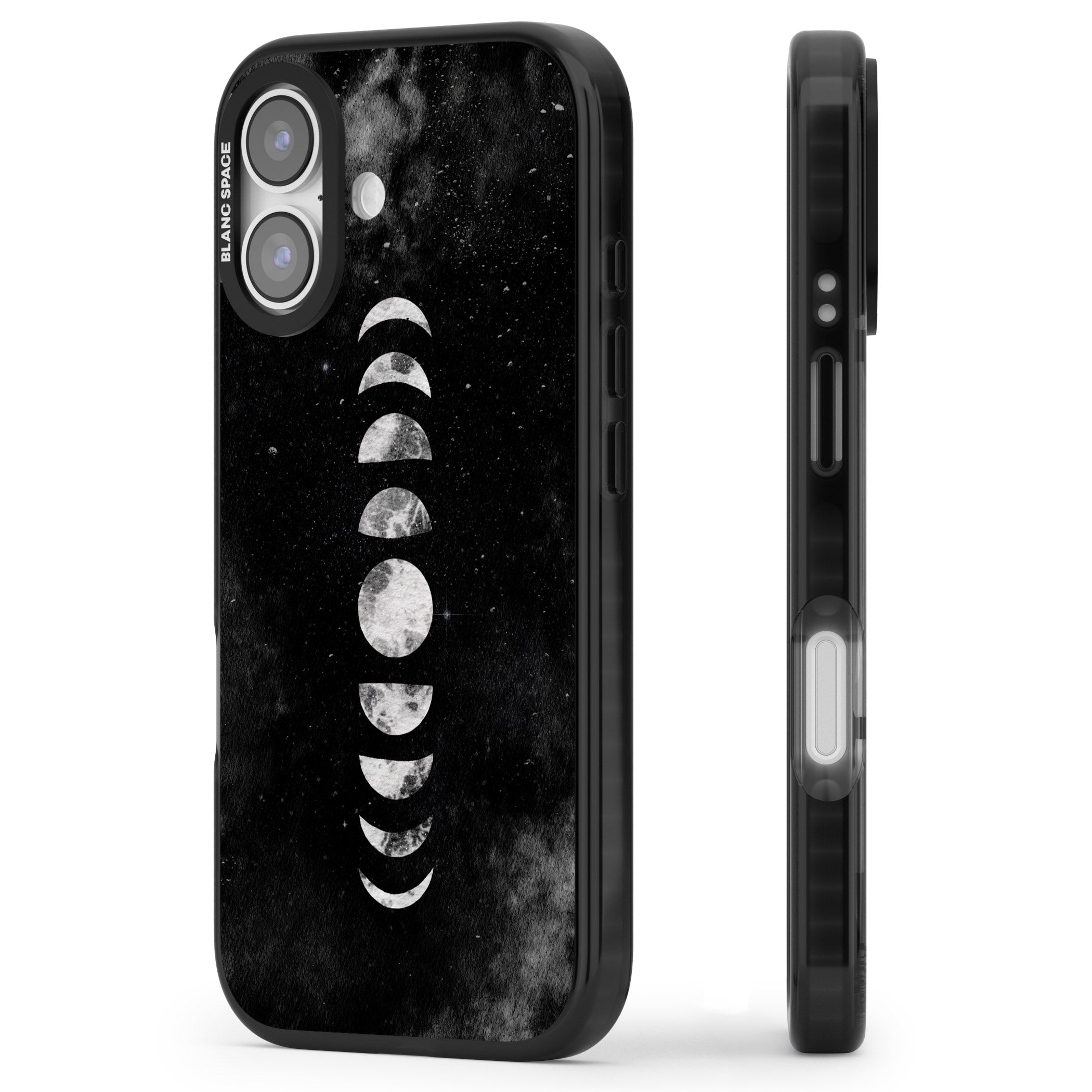 Lunar Phases iPhone 17 Impact Pro Black Phone Case Side Profile
