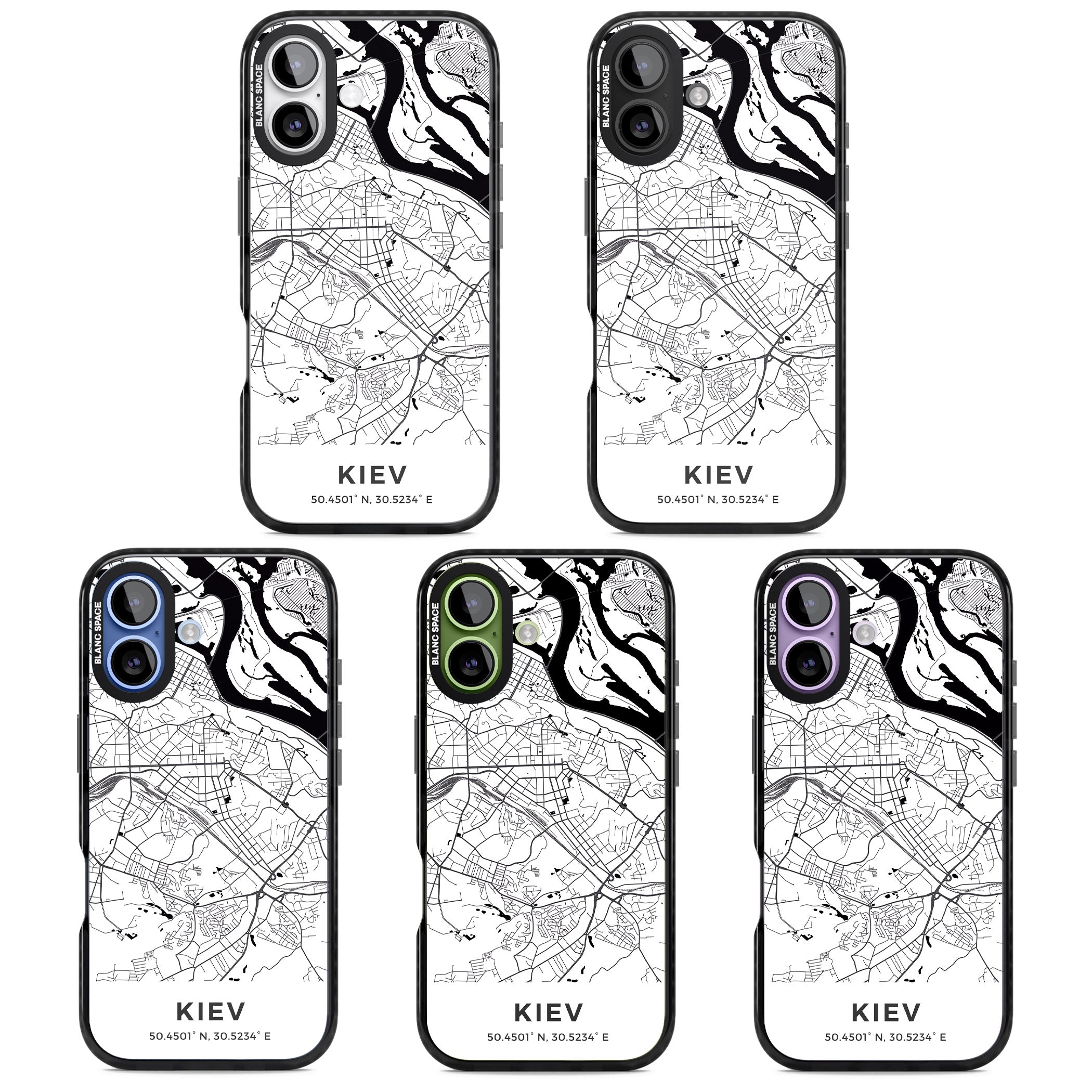 Kiev Map iPhone 17 Impact Pro Black Phone Case APT Impact Protection