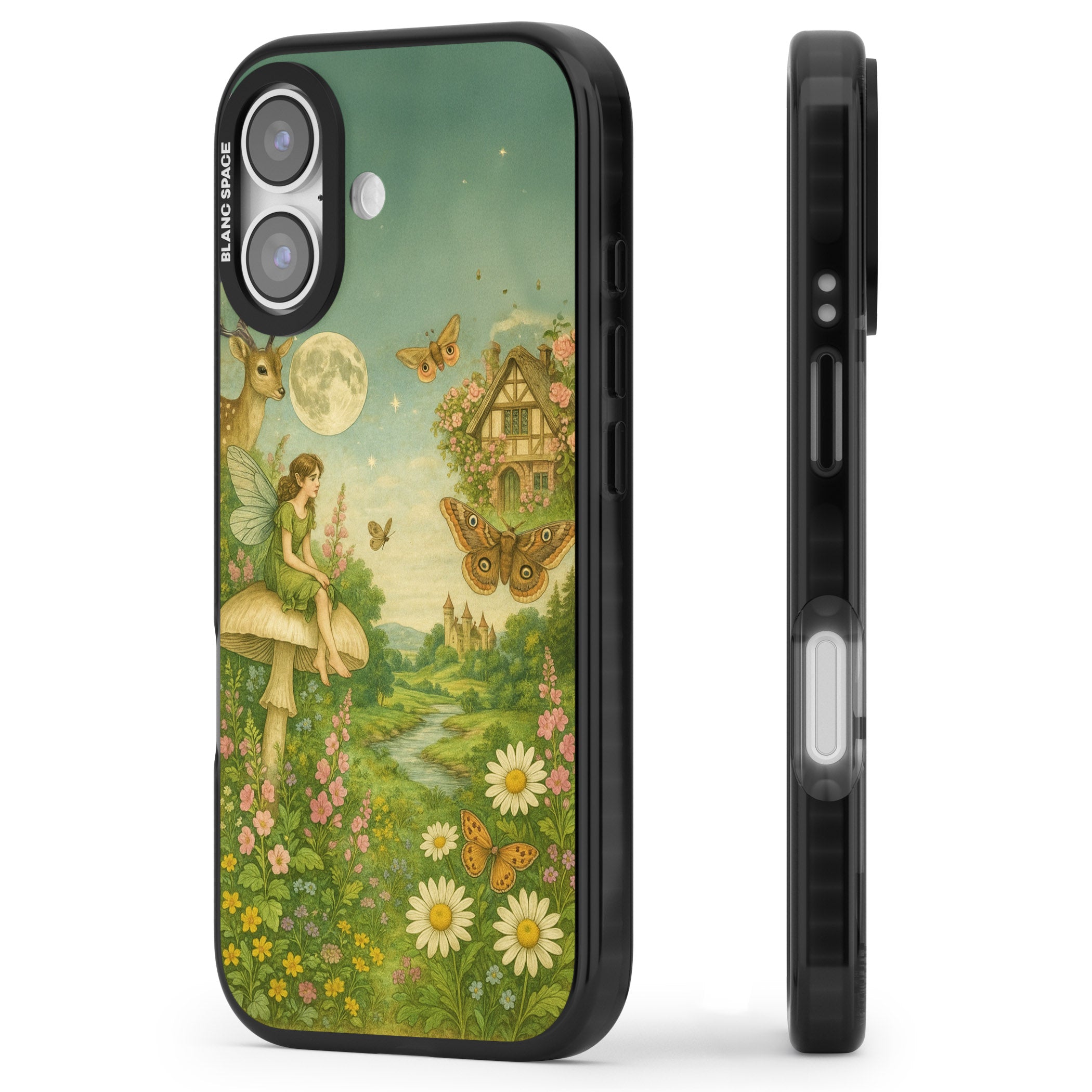 Cottage Fairy iPhone 17 Impact Pro Black Phone Case Side Profile