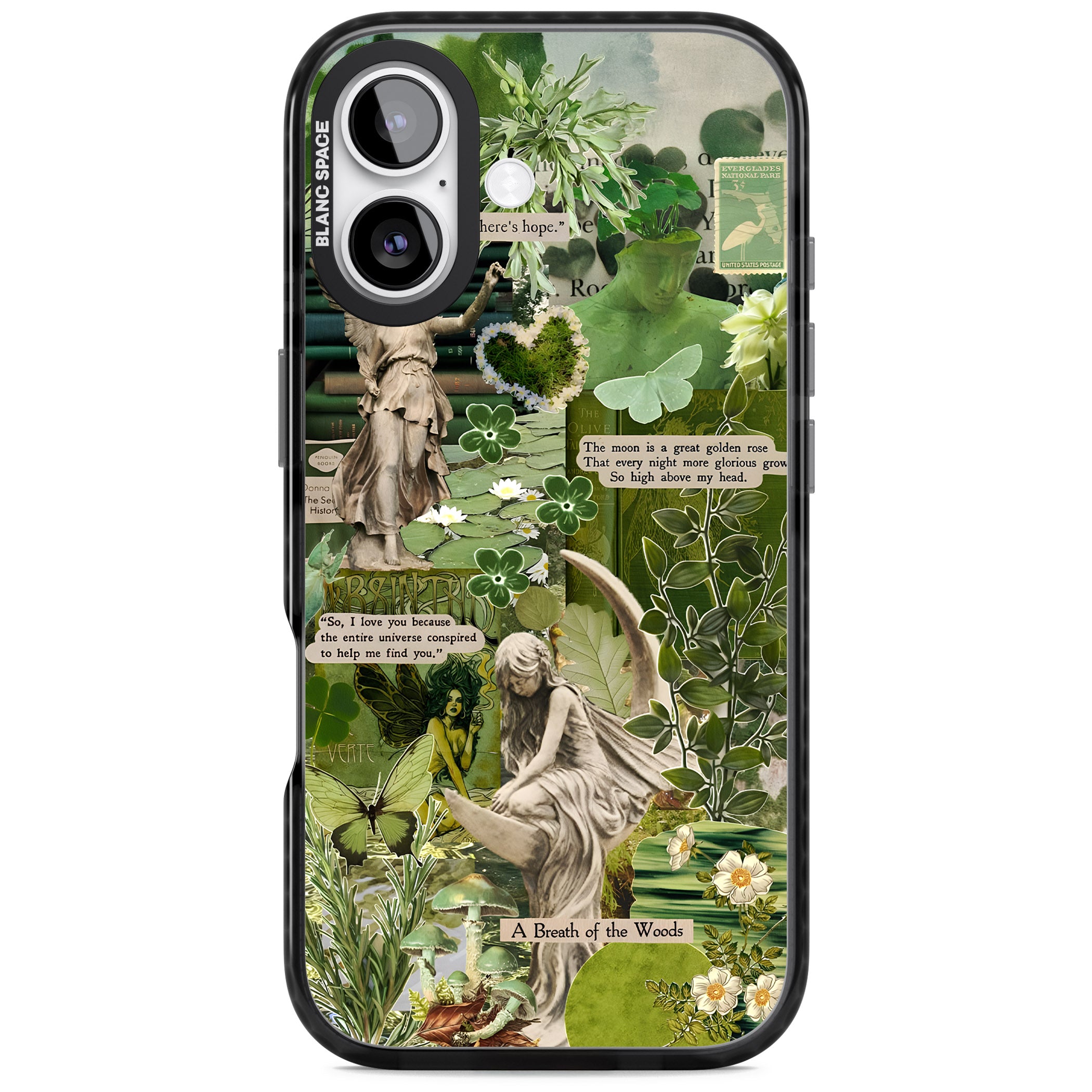Enchanted Forest Green iPhone 17 Impact Pro Black Phone Case