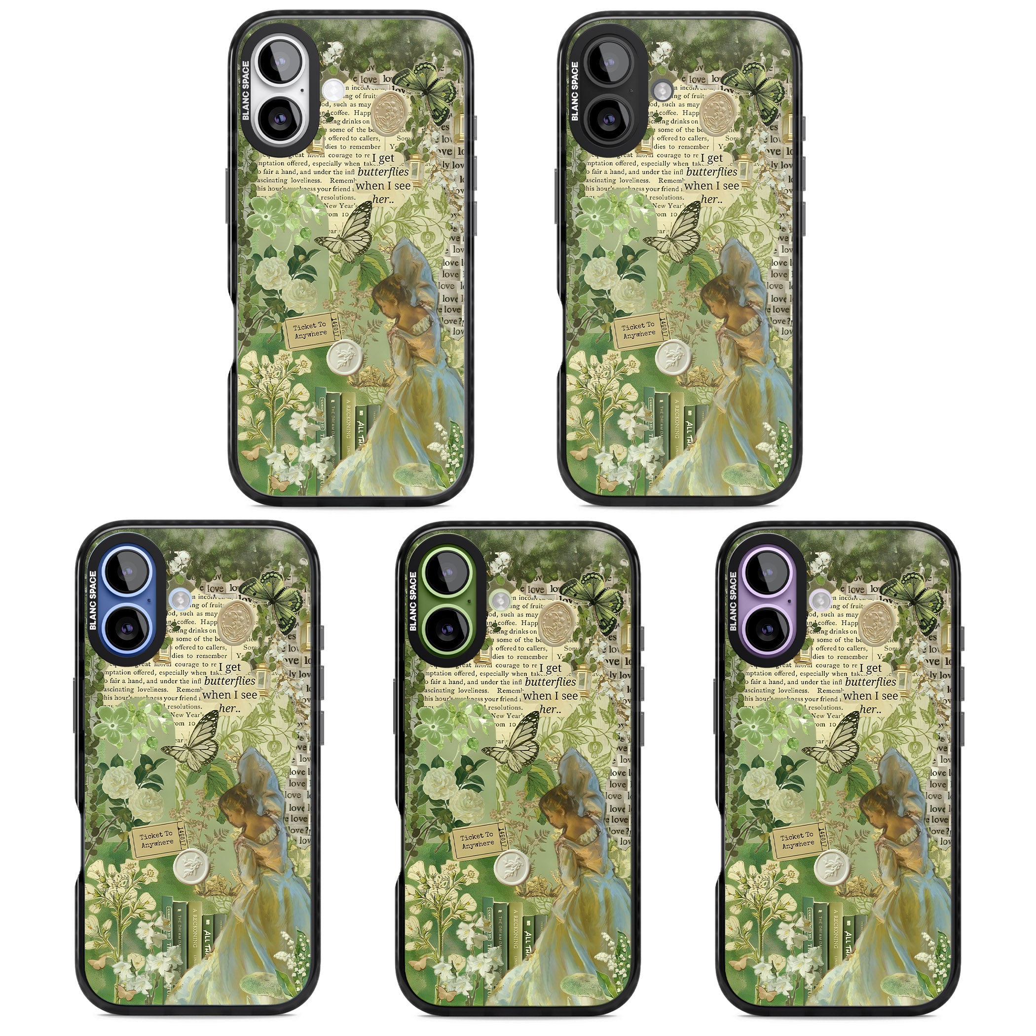 Vintage Green Fairy iPhone 17 Impact Pro Black Phone Case APT Impact Protection