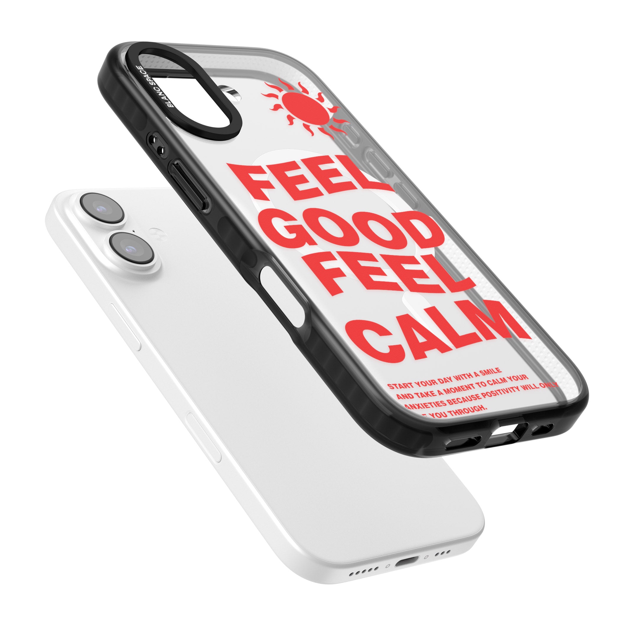 Feel Good Feel Calm (Red) iPhone 17 Impact Pro Black Phone Case Colours