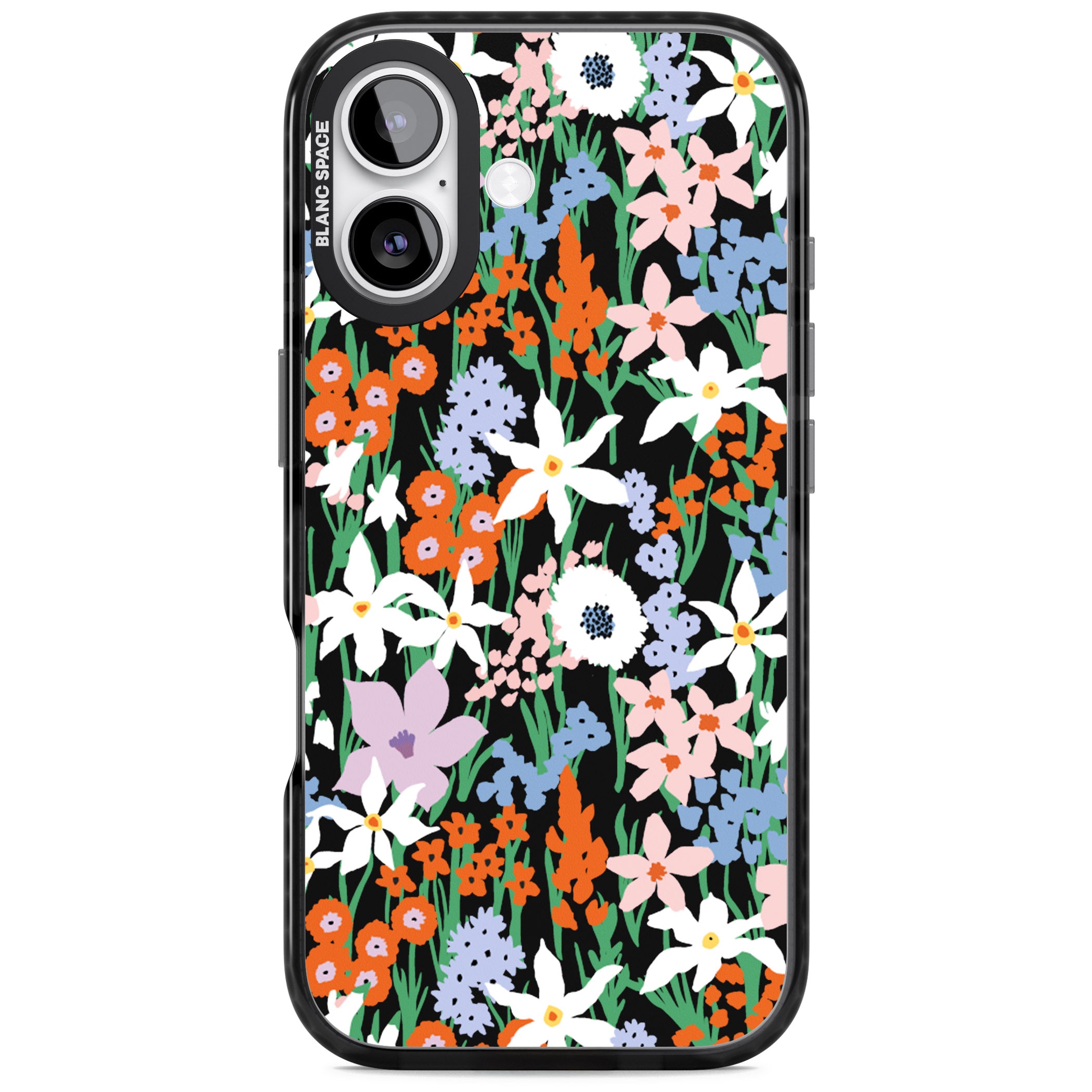 Floral Bloom Meadow Solid iPhone 17 Impact Pro Black Phone Case