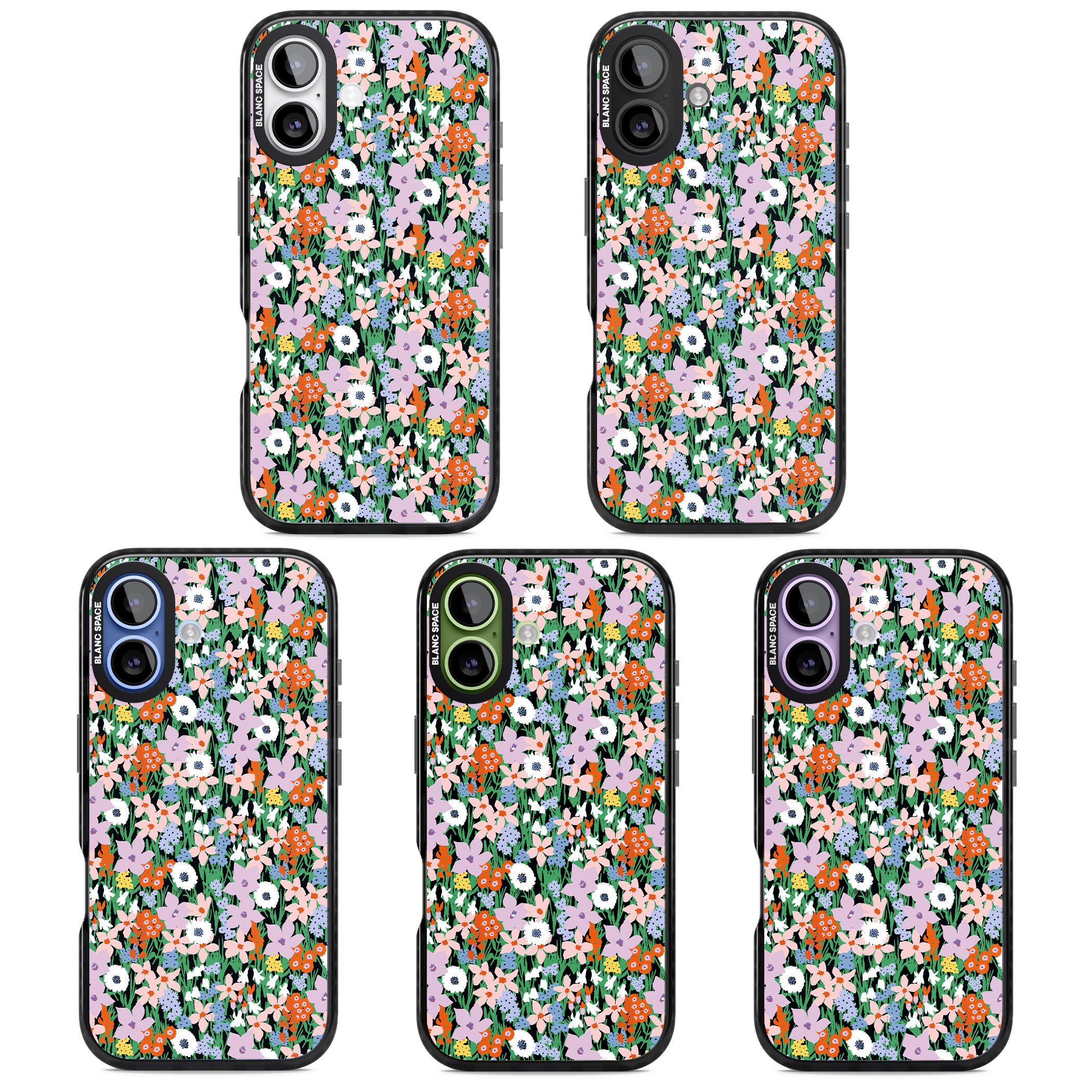Jazzy Floral Mix iPhone 17 Impact Pro Black Phone Case APT Impact Protection
