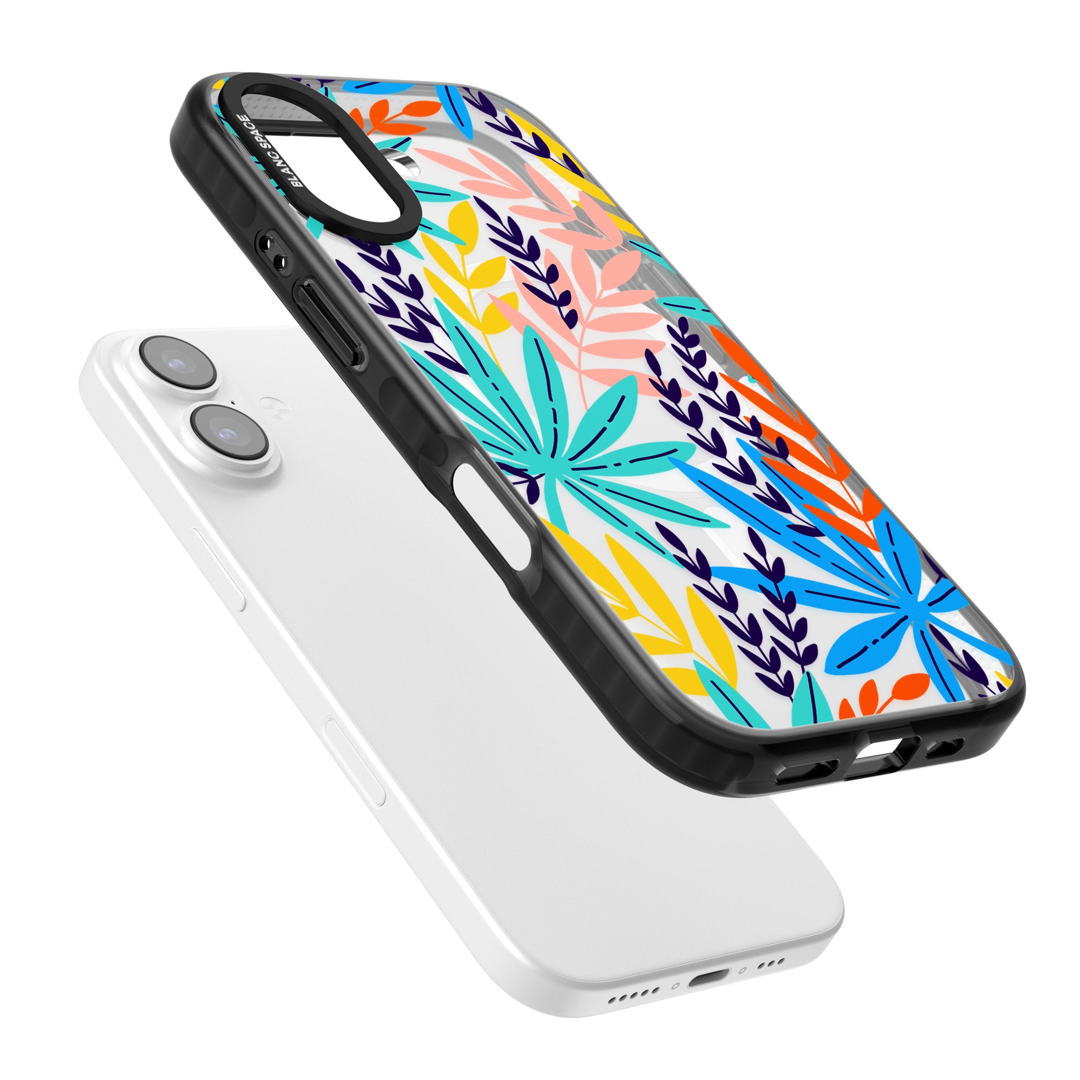 Tropical Palm Leaves iPhone 17 Impact Pro Black Phone Case Colours