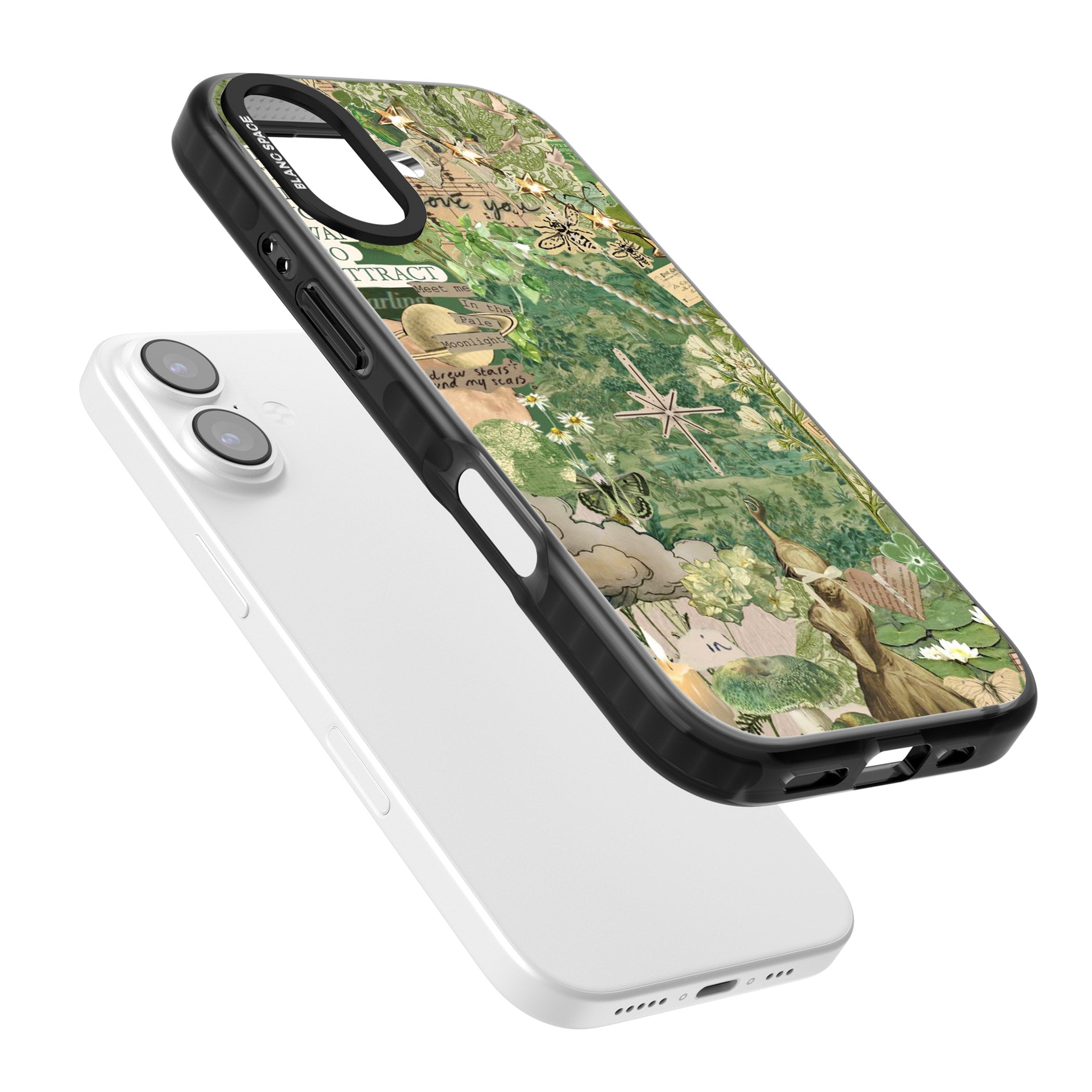 Green Vintage Collage iPhone 17 Impact Pro Black Phone Case Colours