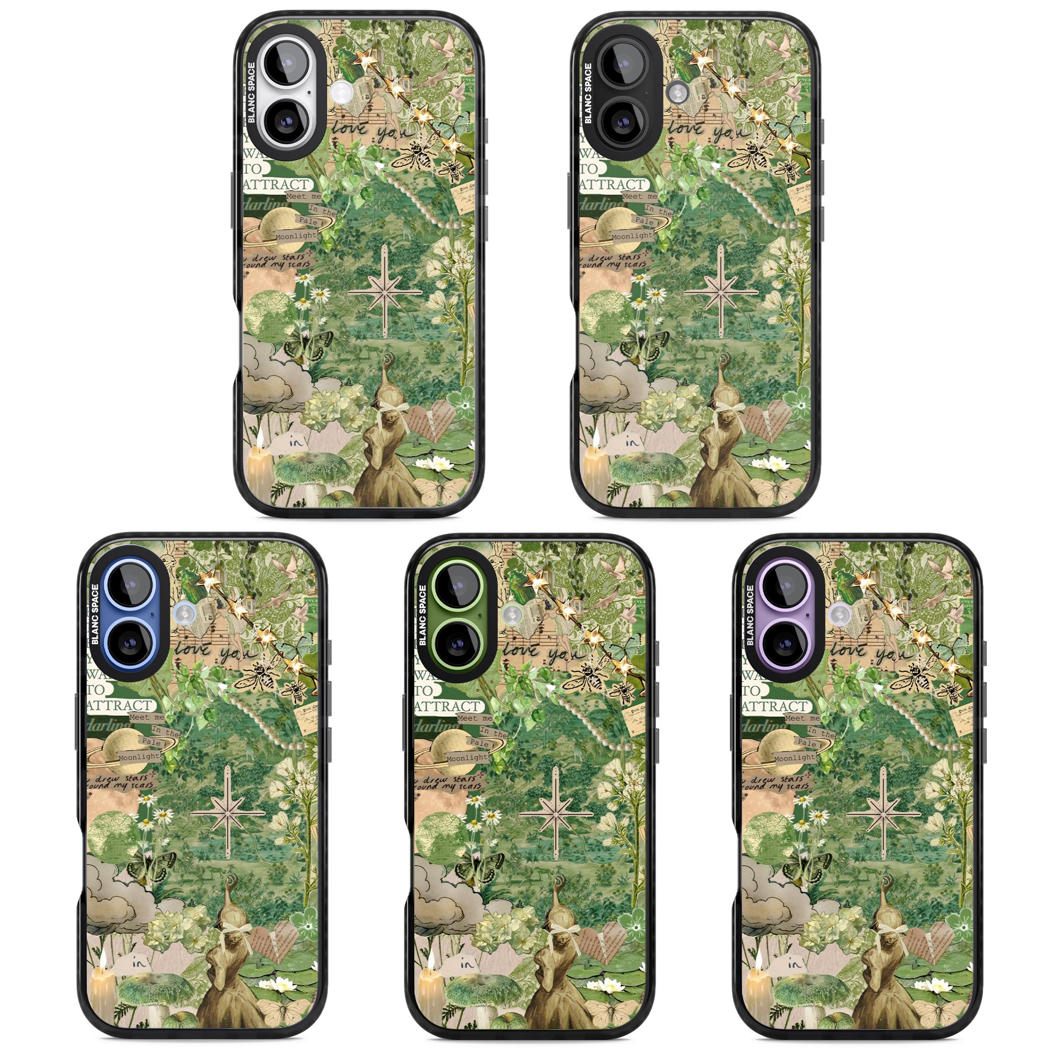 Green Vintage Collage iPhone 17 Impact Pro Black Phone Case APT Impact Protection