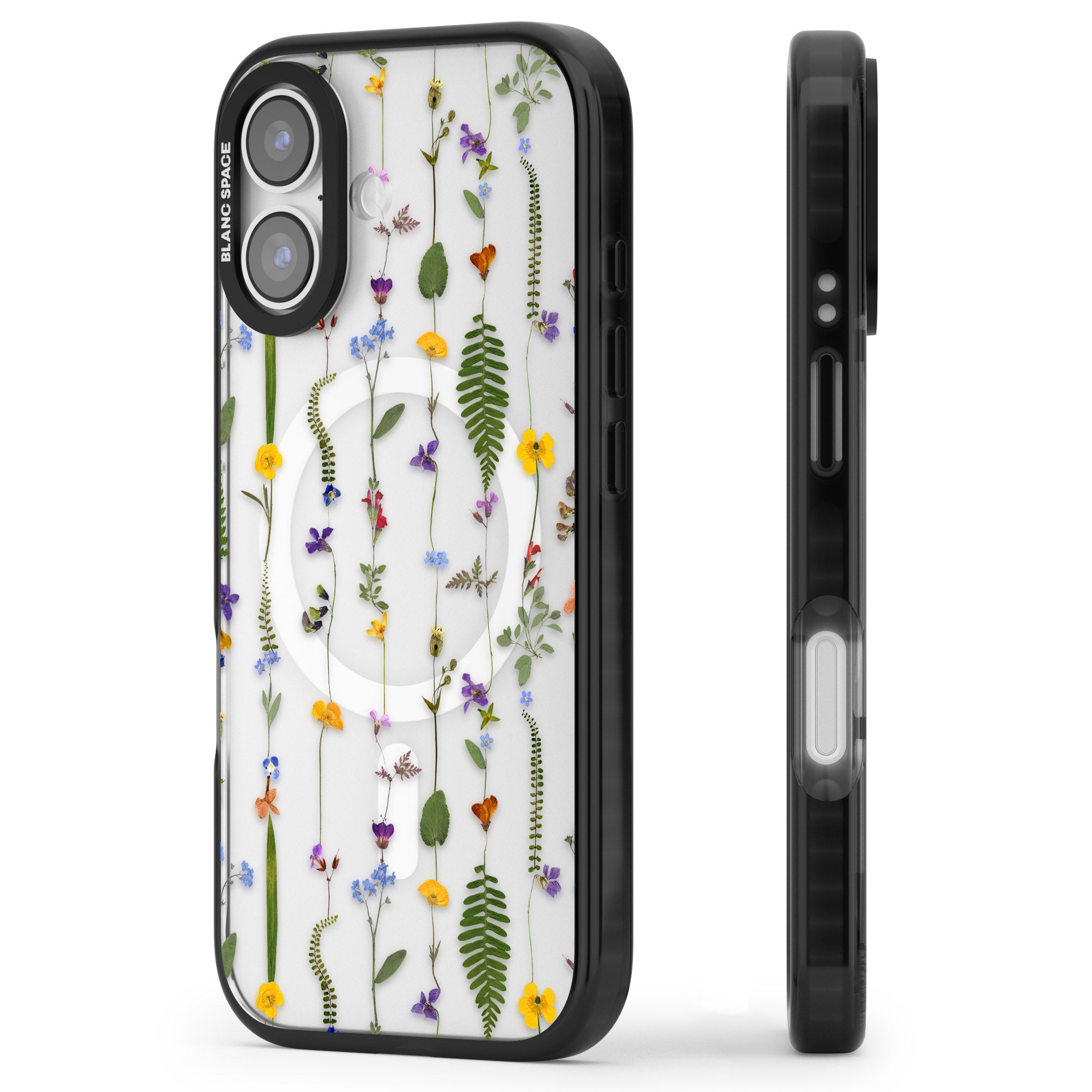 Wildflower Chain iPhone 17 Impact Pro Black Phone Case Side Profile