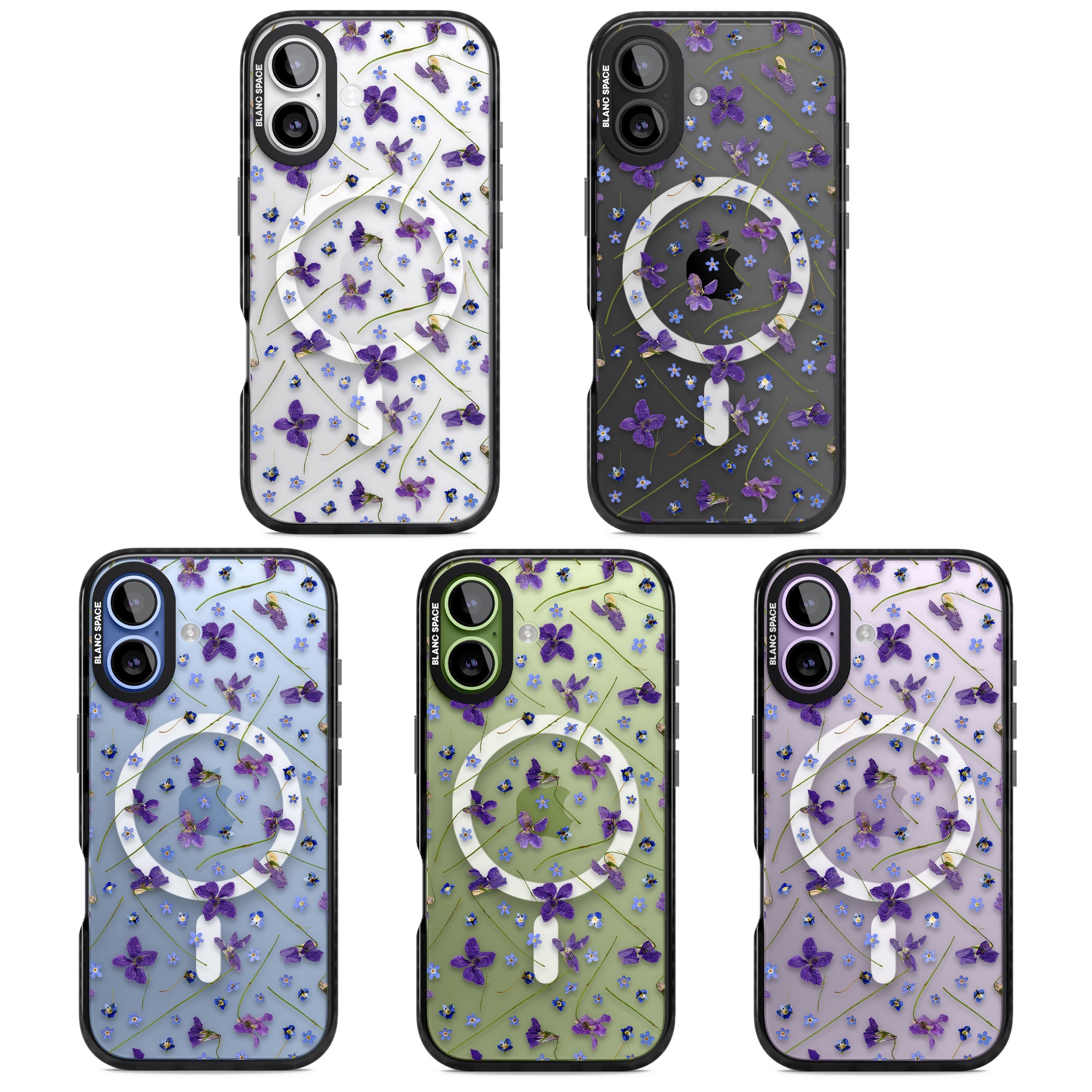 Pressed Violet Flower iPhone 17 Impact Pro Black Phone Case APT Impact Protection