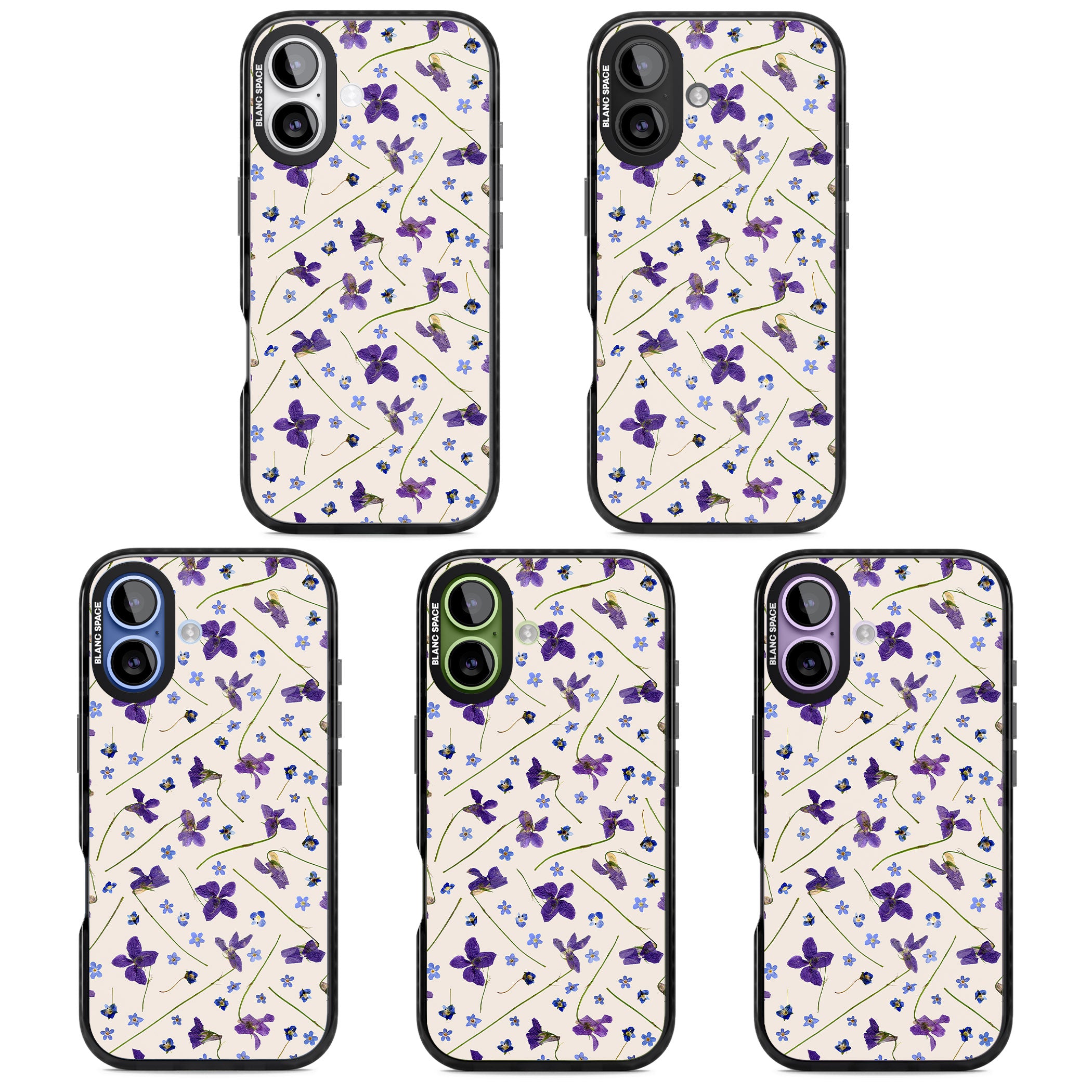 Violet Floral Dream Cream iPhone 17 Impact Pro Black Phone Case APT Impact Protection