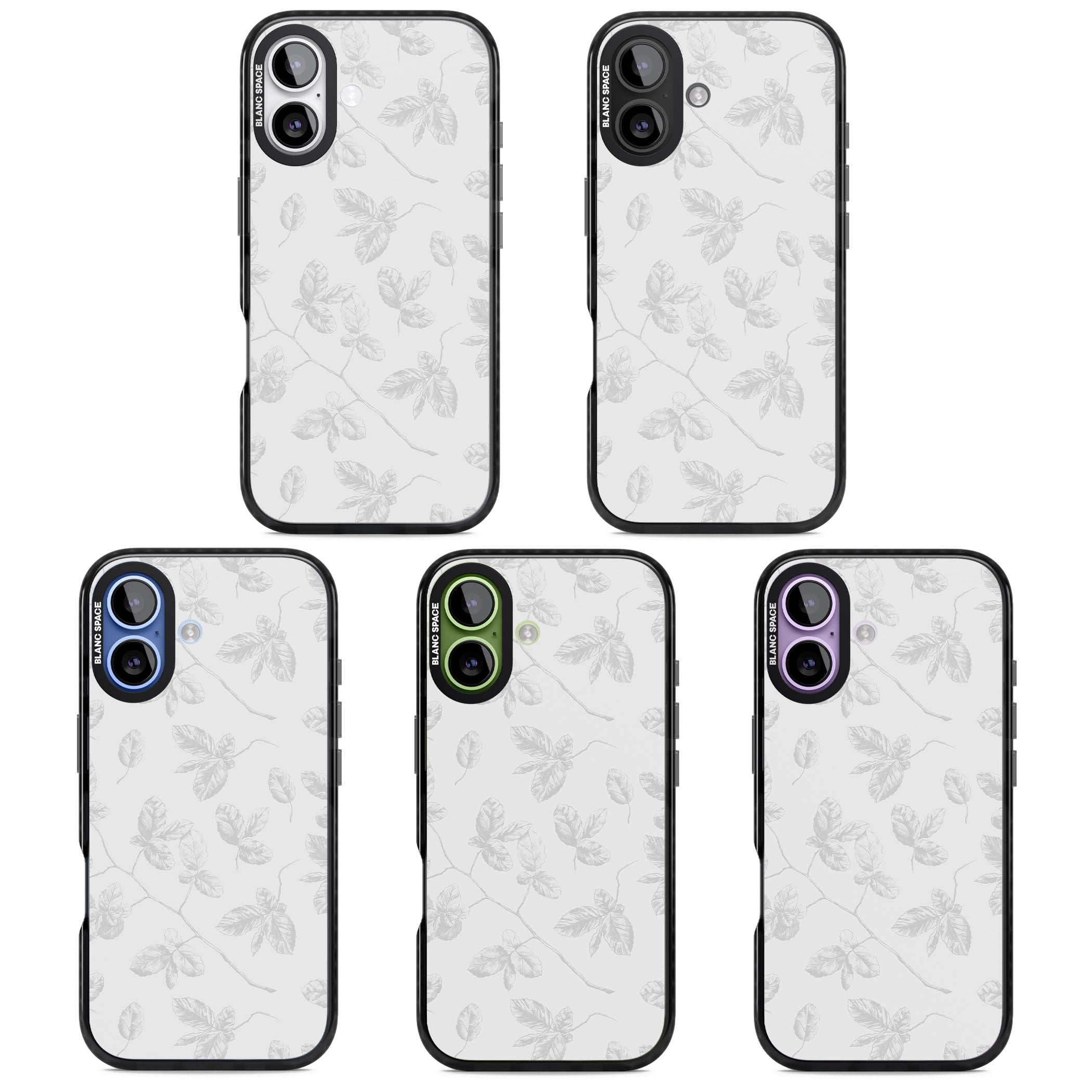 Grey Vine Botanical iPhone 17 Impact Pro Black Phone Case APT Impact Protection