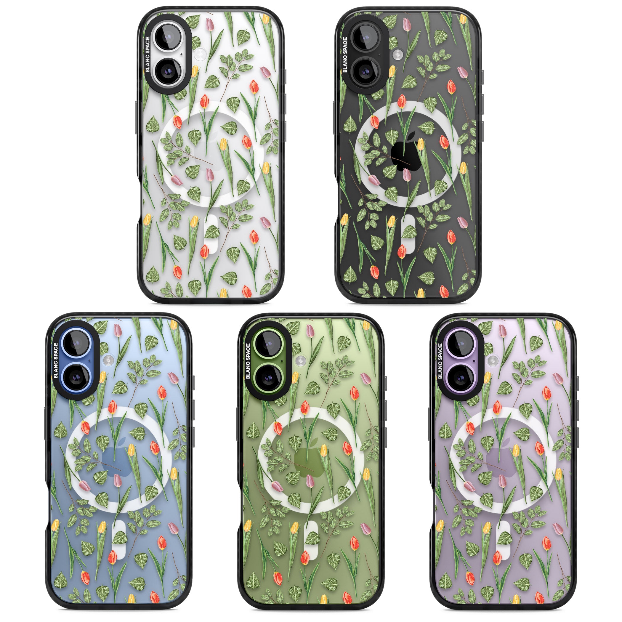 Spring Tulips Floral iPhone 17 Impact Pro Black Phone Case APT Impact Protection