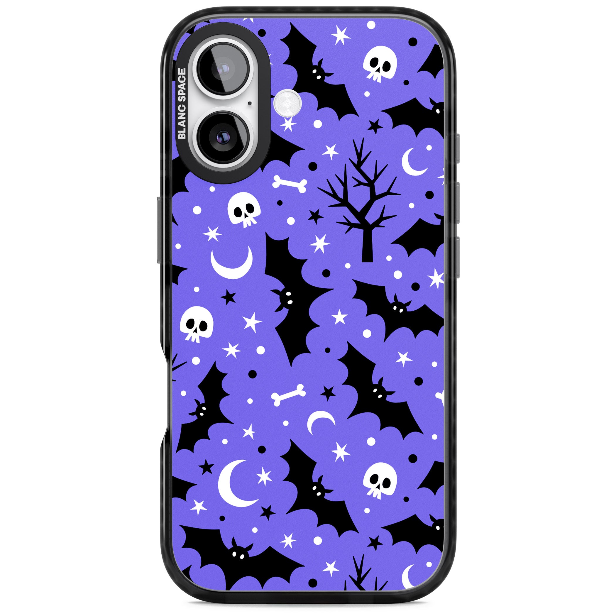 Bats N' Bones Pattern iPhone 17 Impact Pro Black Phone Case