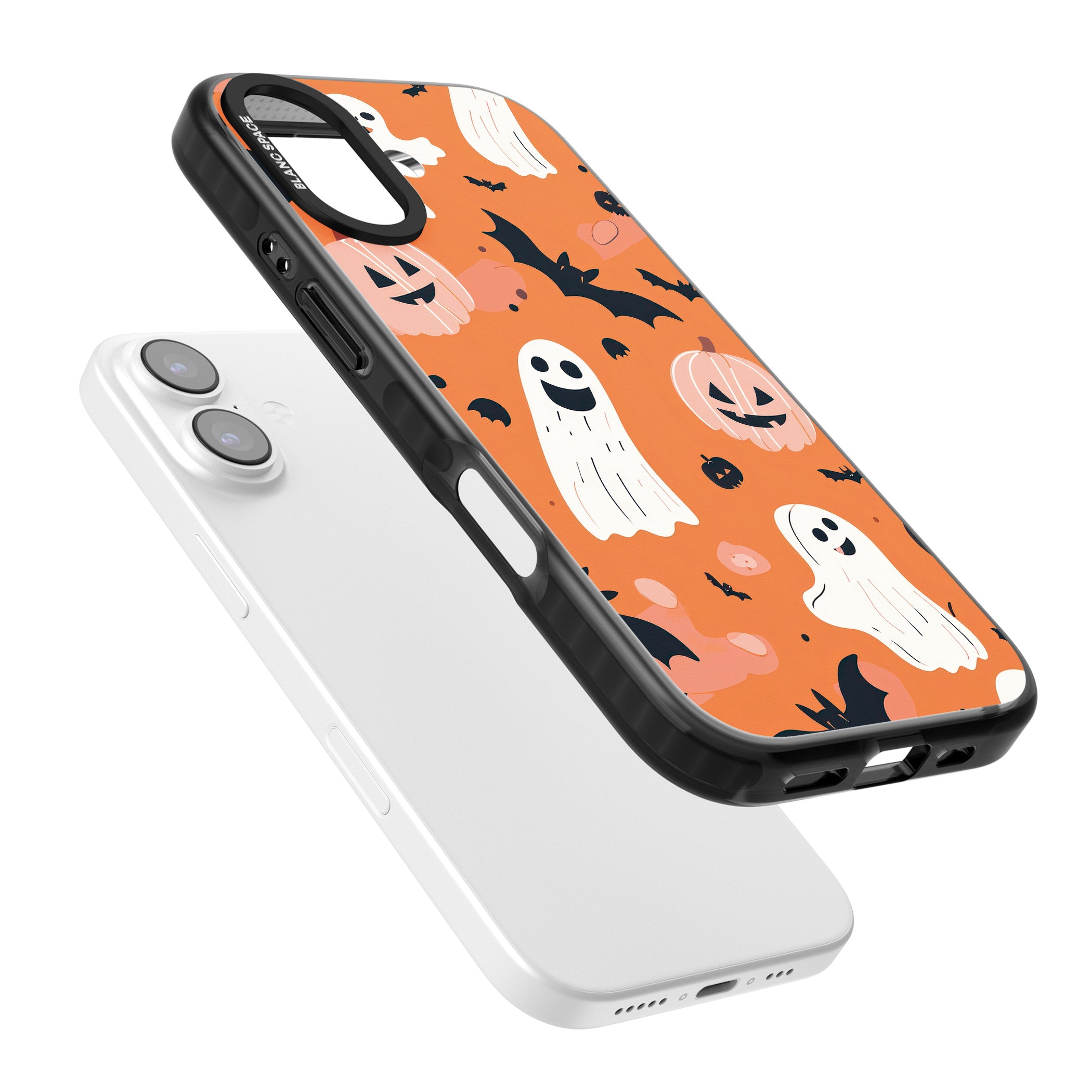 Orange Halloween Pattern iPhone 17 Impact Pro Black Phone Case Colours