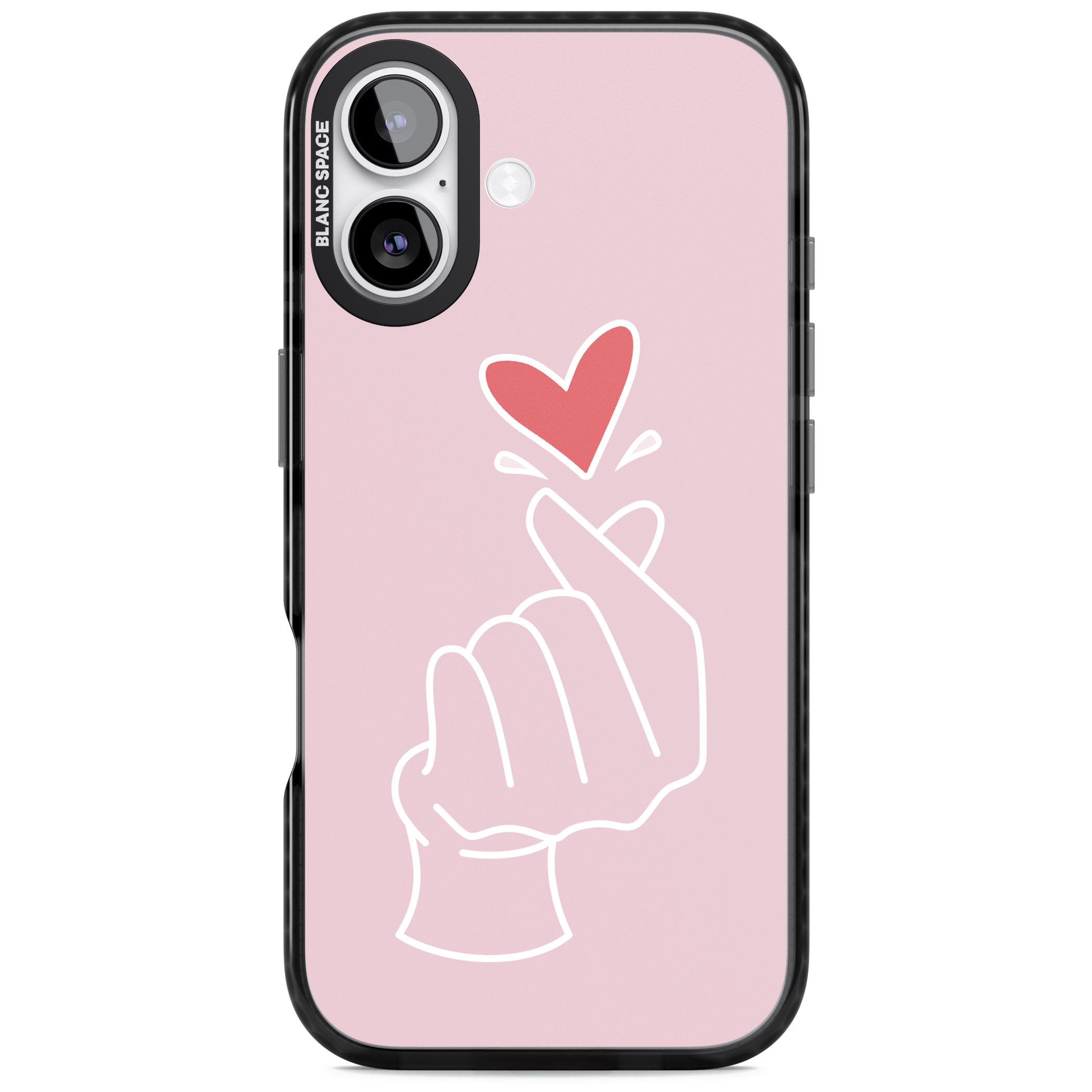 Pink Heart Hand iPhone 17 Impact Pro Black Phone Case