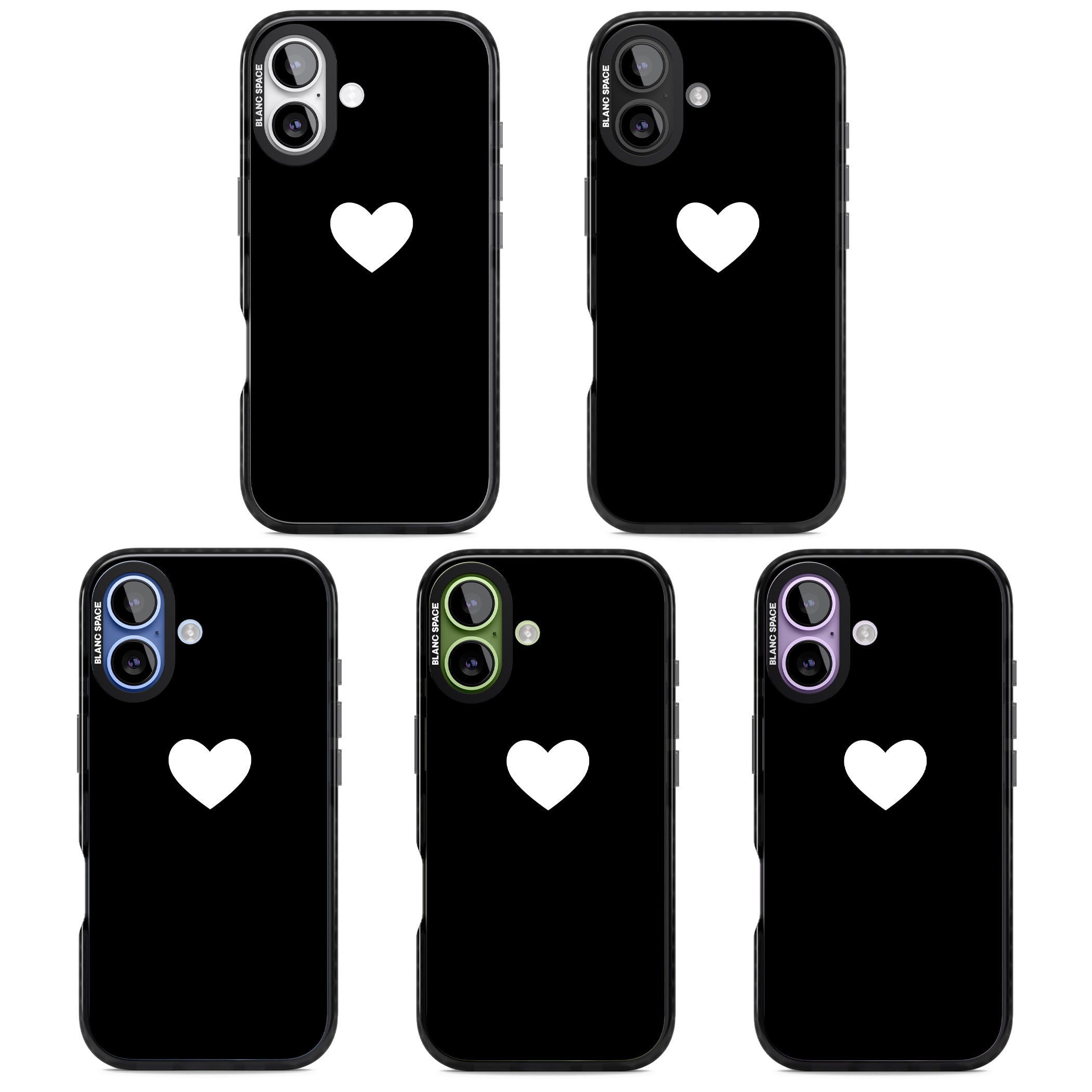 Single Heart Design: White & iPhone 17 Impact Pro Black Phone Case APT Impact Protection