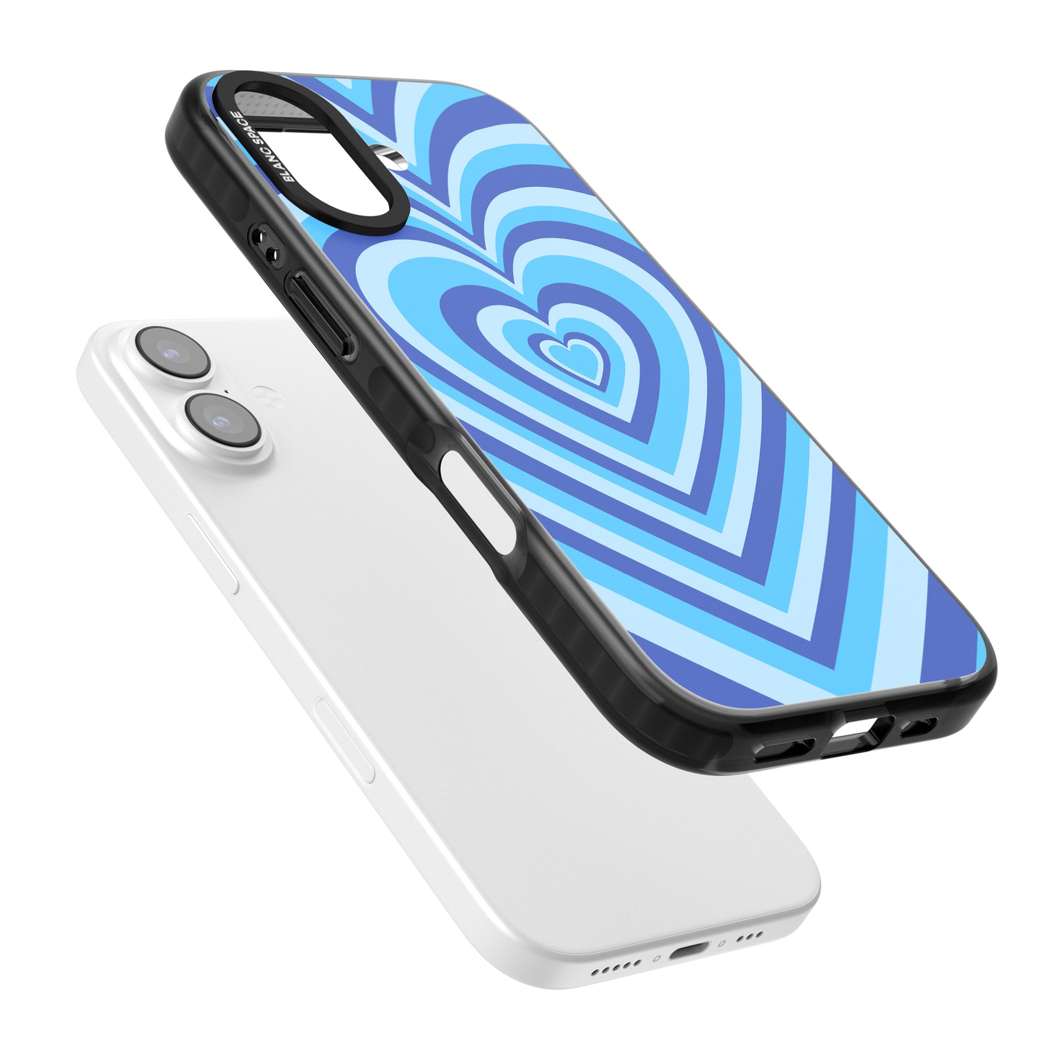 Blue Heart Illusion iPhone 17 Impact Pro Black Phone Case Colours