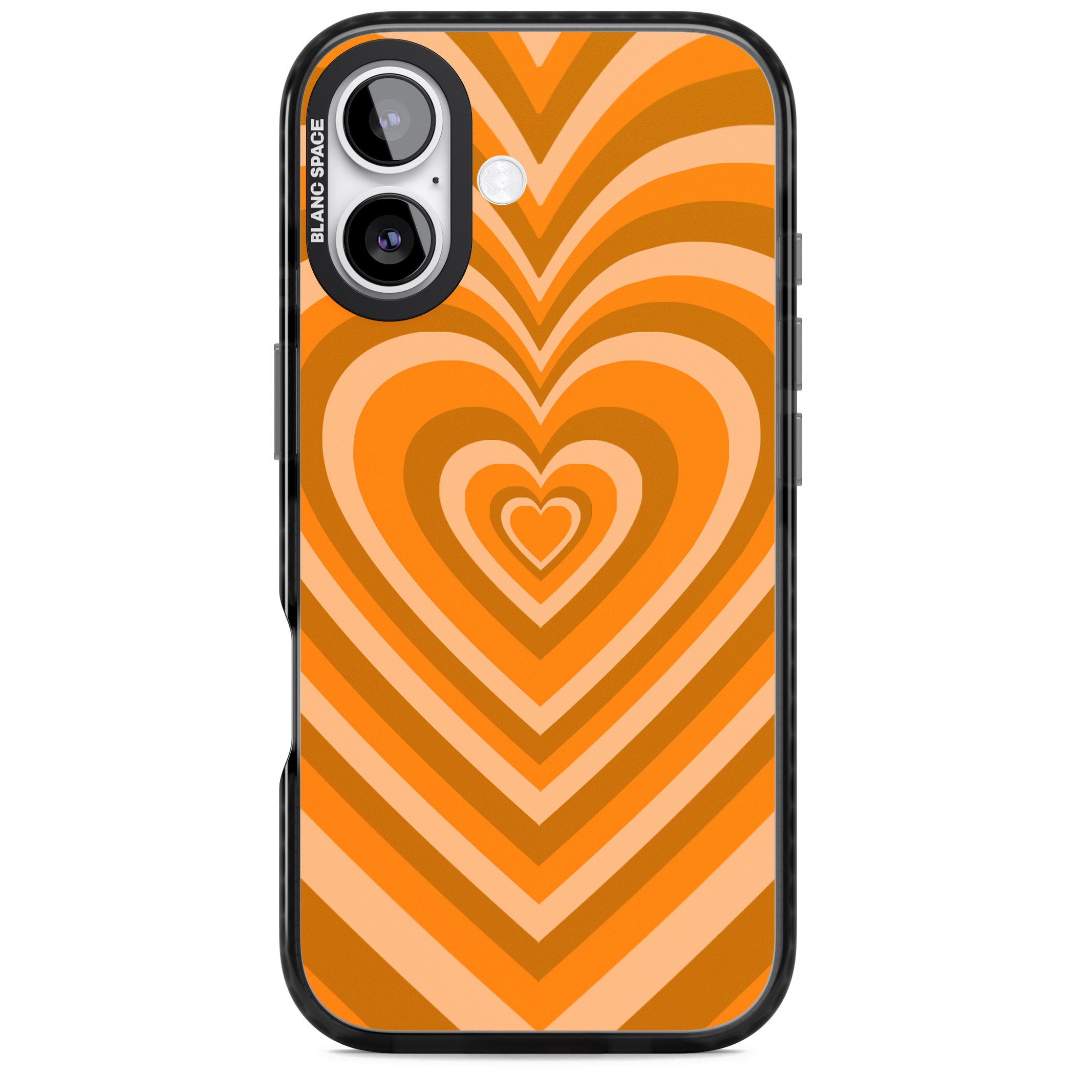 Orange Heart Illusion iPhone 17 Impact Pro Black Phone Case