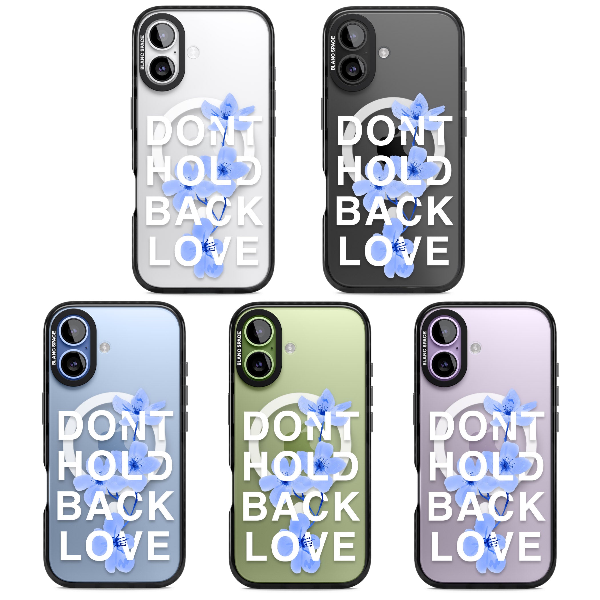 Don'T Hold Back Love Blue & White iPhone 17 Impact Pro Black Phone Case APT Impact Protection