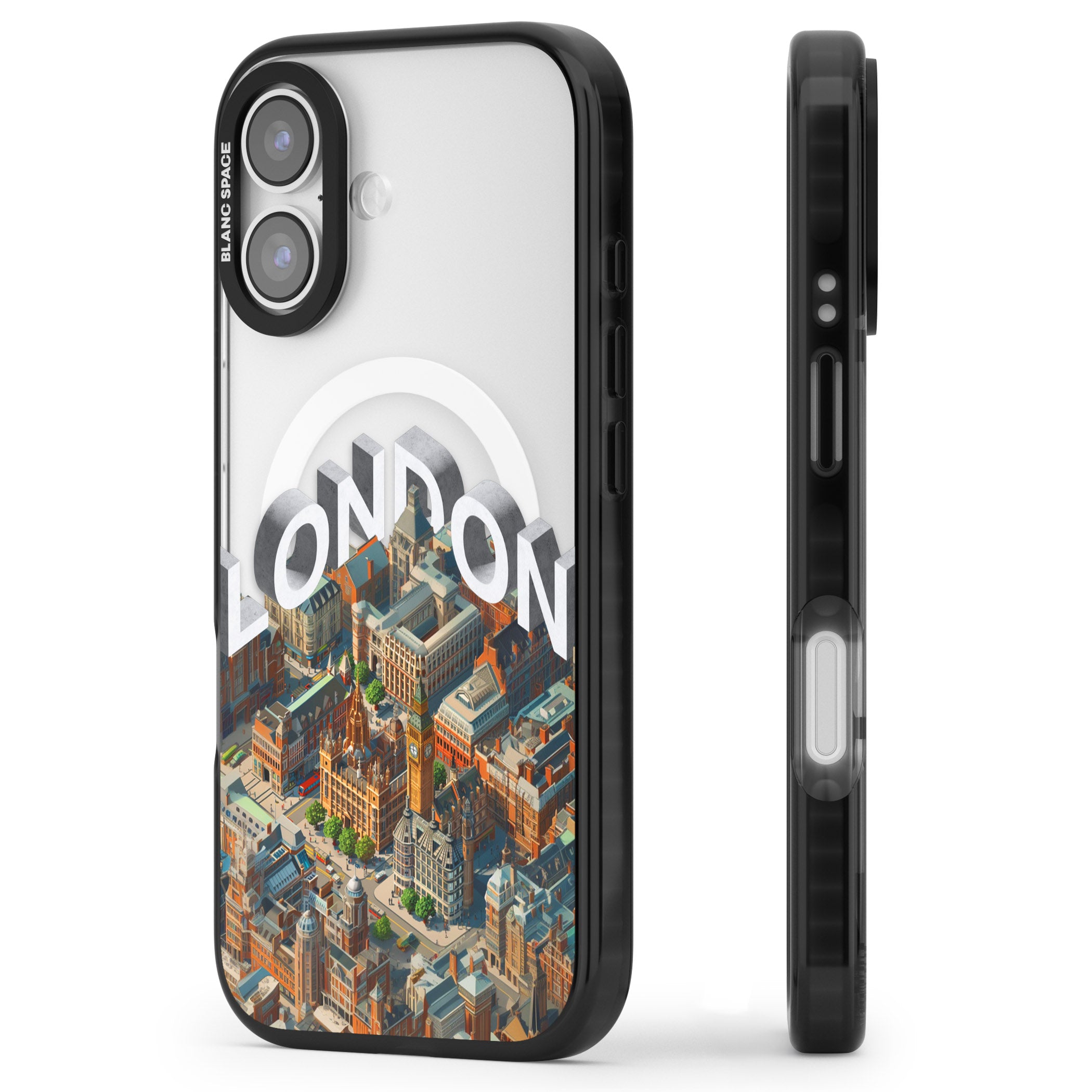 London iPhone 17 Impact Pro Black Phone Case Side Profile