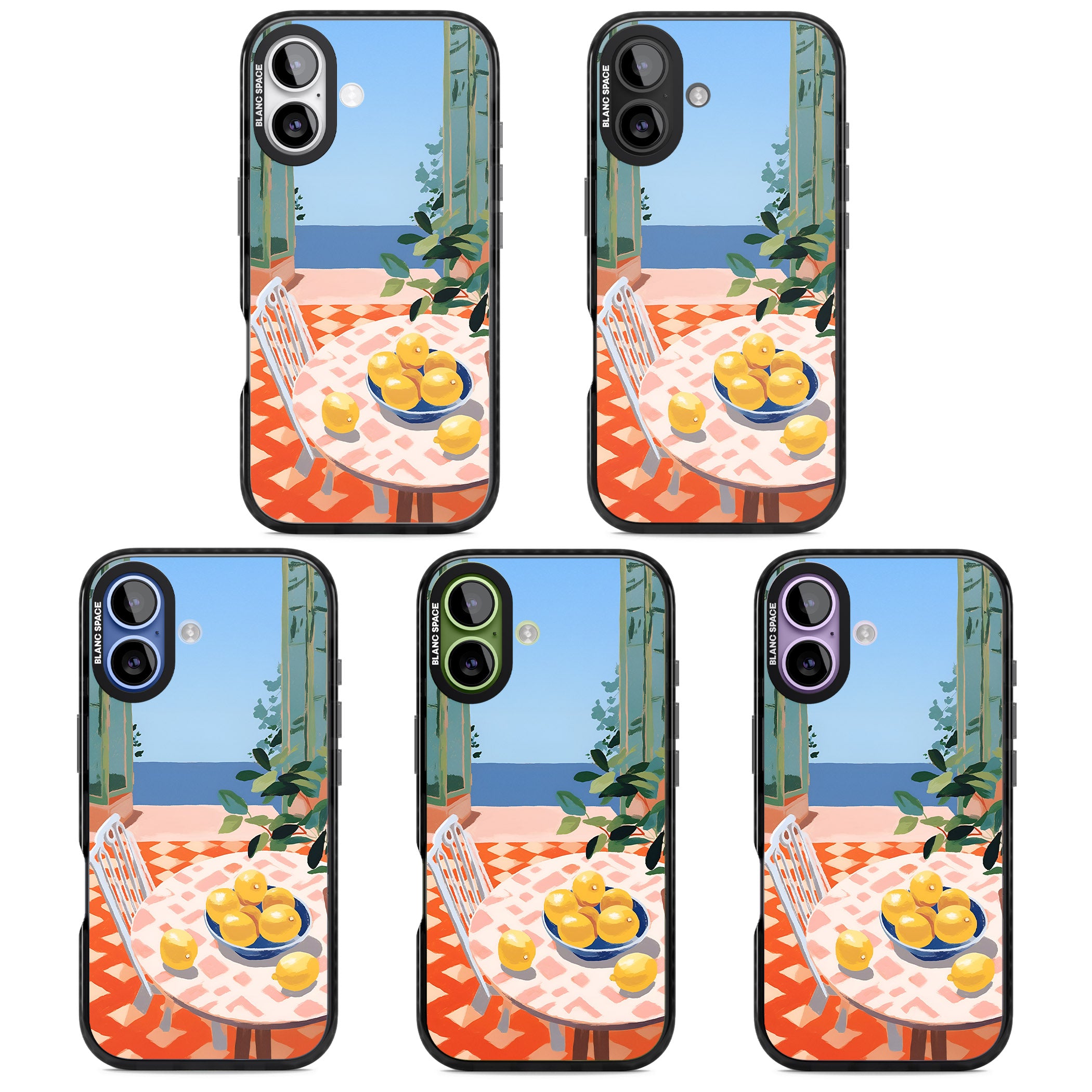 Seaside Lemons iPhone 17 Impact Pro Black Phone Case APT Impact Protection