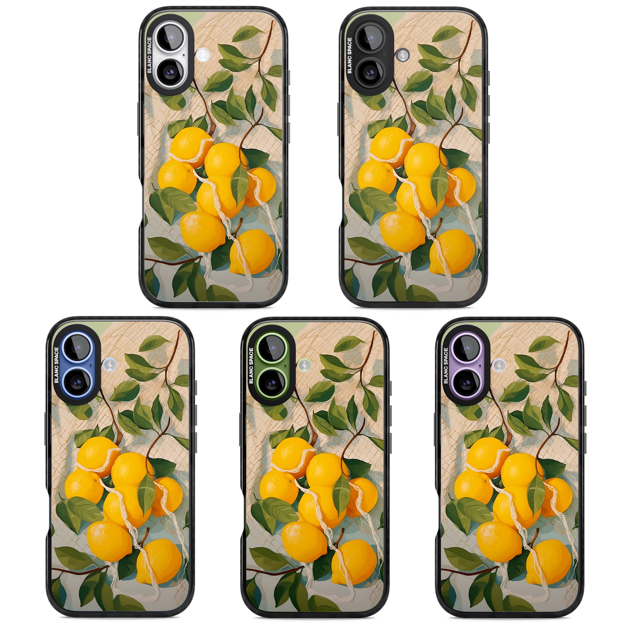 Lemon Vines iPhone 17 Impact Pro Black Phone Case APT Impact Protection