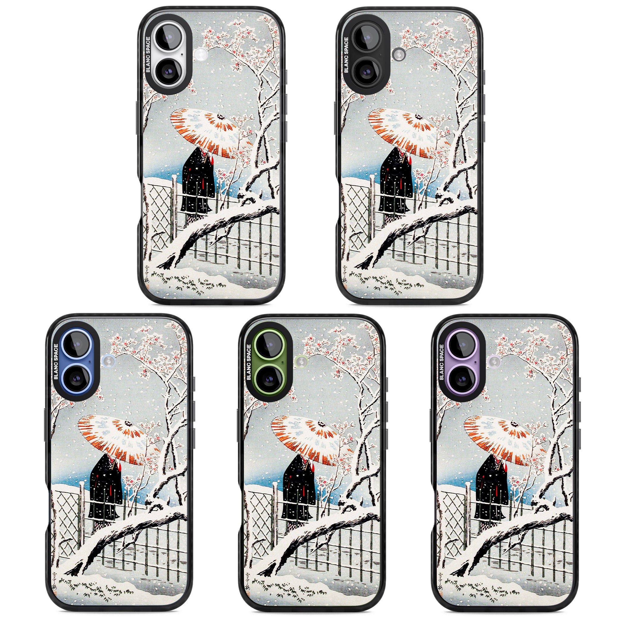 Plum Tree In Snow By Hiroaki Takahashi iPhone 17 Impact Pro Black Phone Case APT Impact Protection