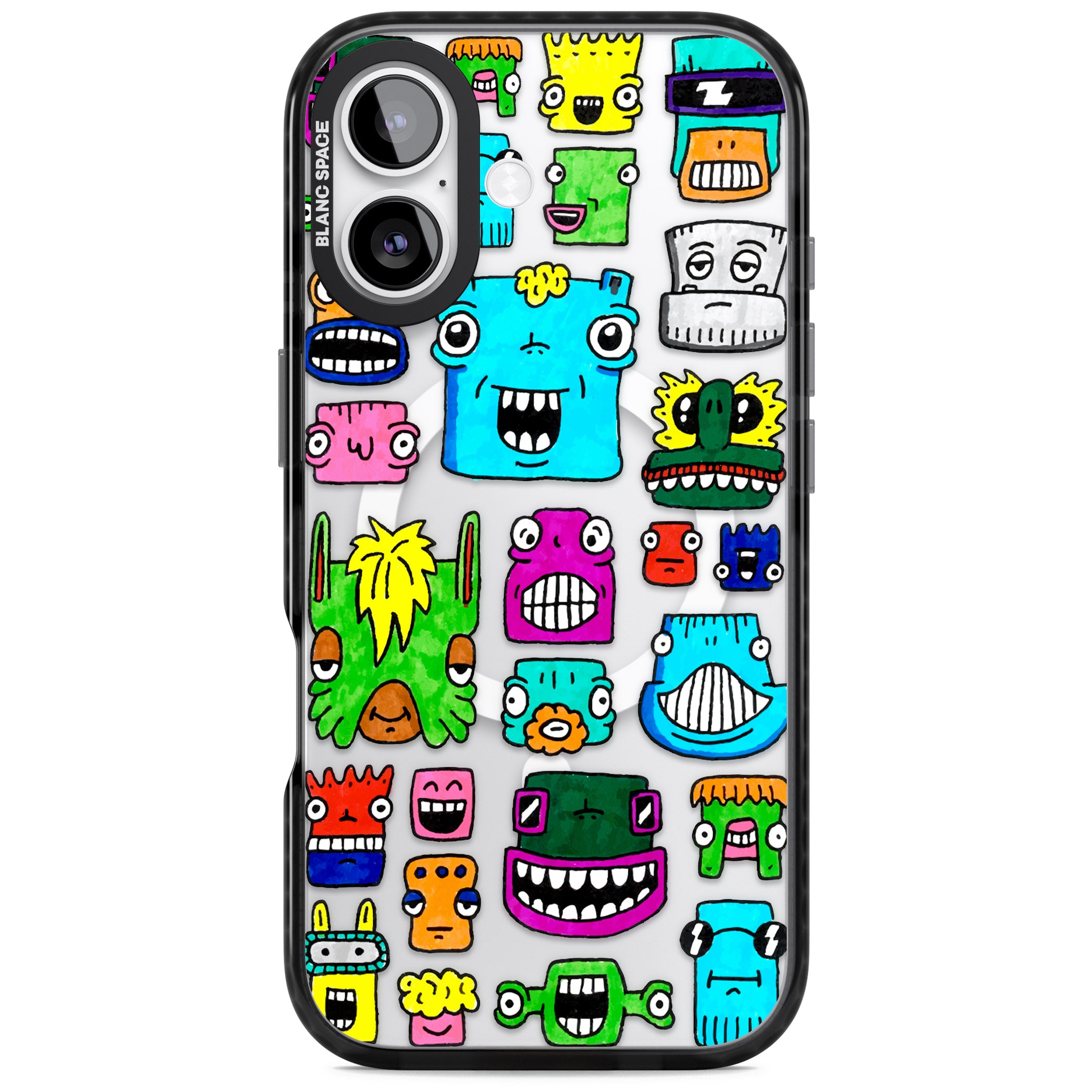 Burst Heads Colour iPhone 17 Impact Pro Black Phone Case