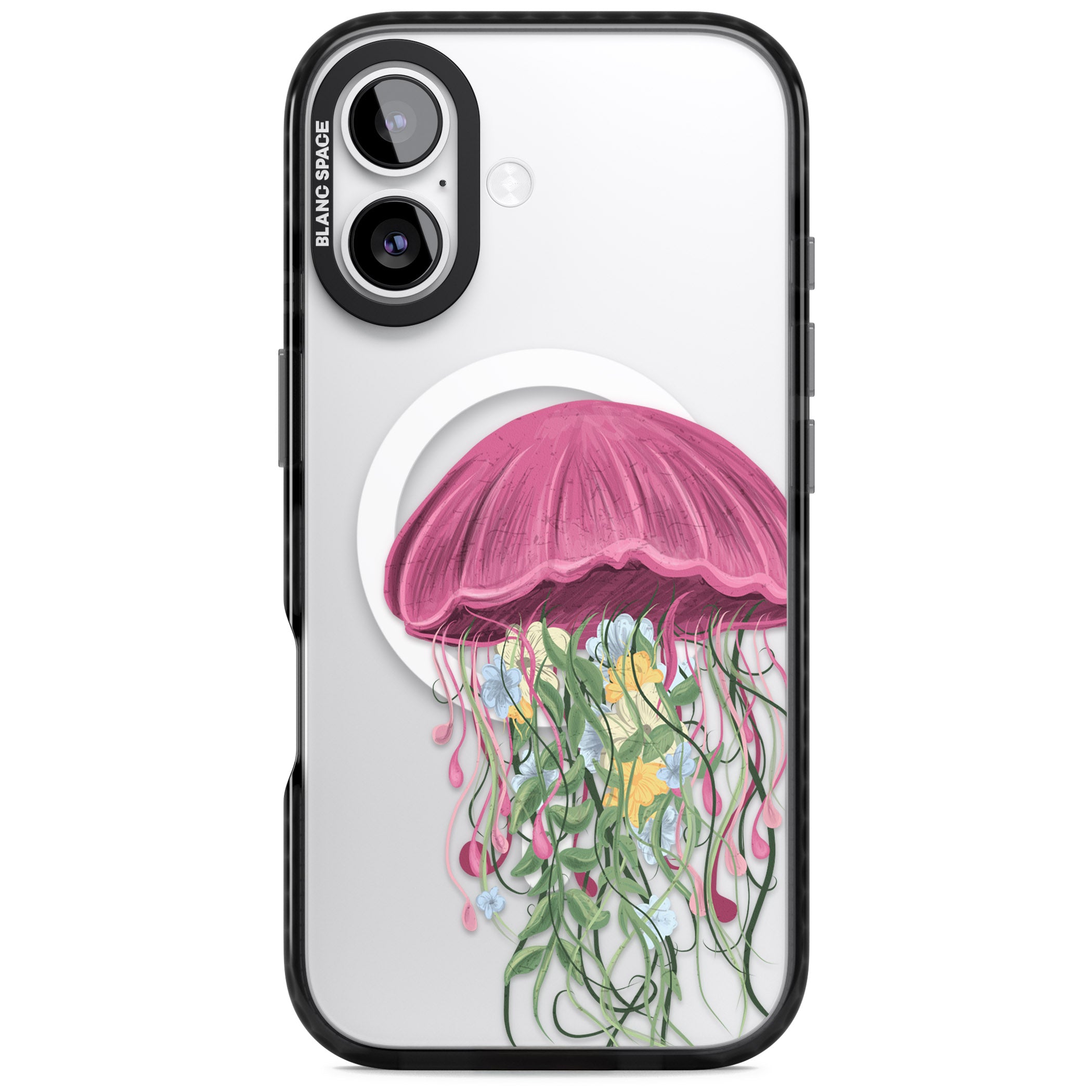 Botanical Jellyfish iPhone 17 Impact Pro Black Phone Case
