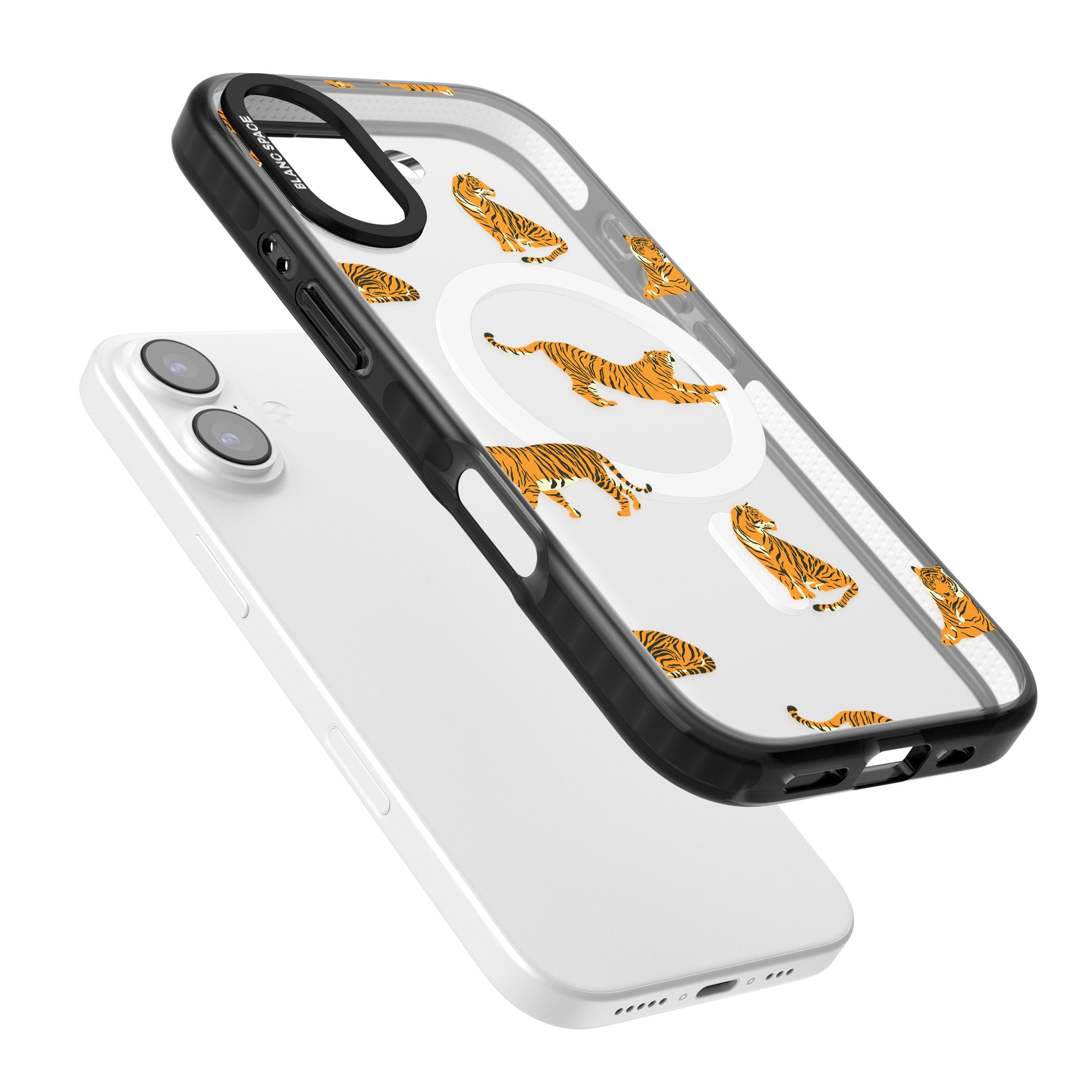 Clear Tiger Jungle iPhone 17 Impact Pro Black Phone Case Colours