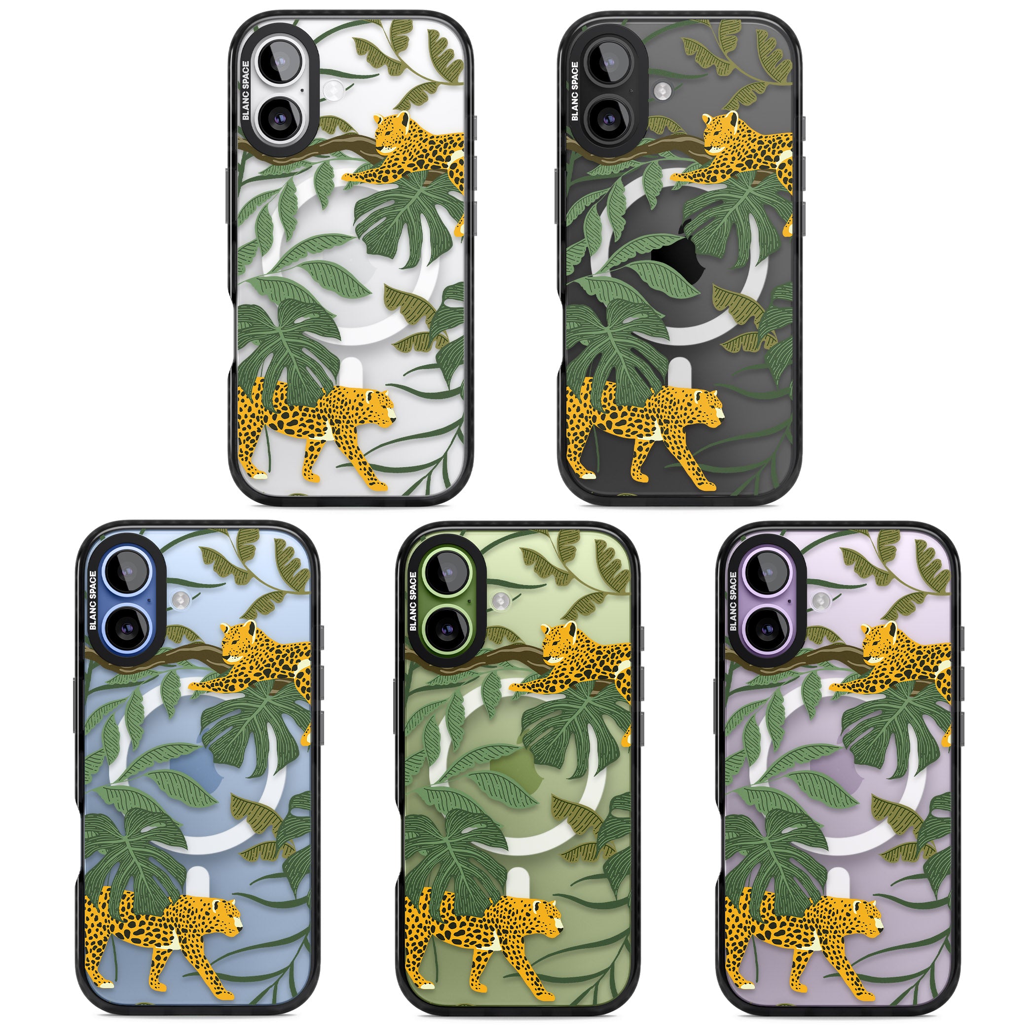 Jungle Cat Pattern iPhone 17 Impact Pro Black Phone Case APT Impact Protection