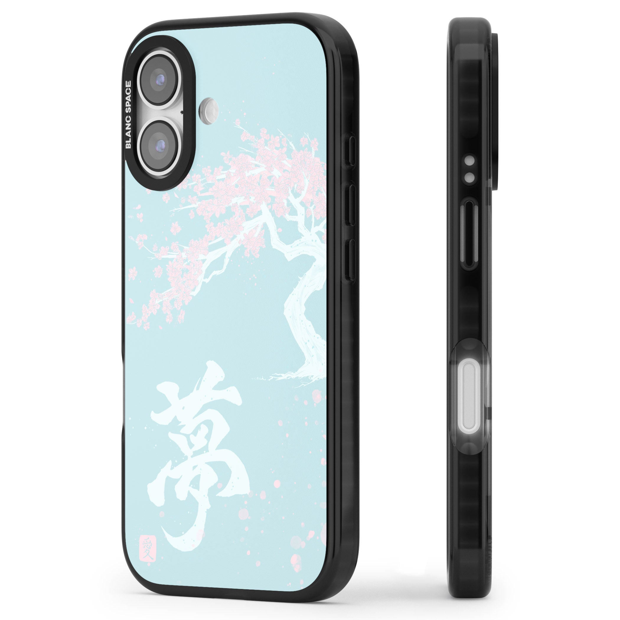 Dreams Cherry Blossom iPhone 17 Impact Pro Black Phone Case Side Profile