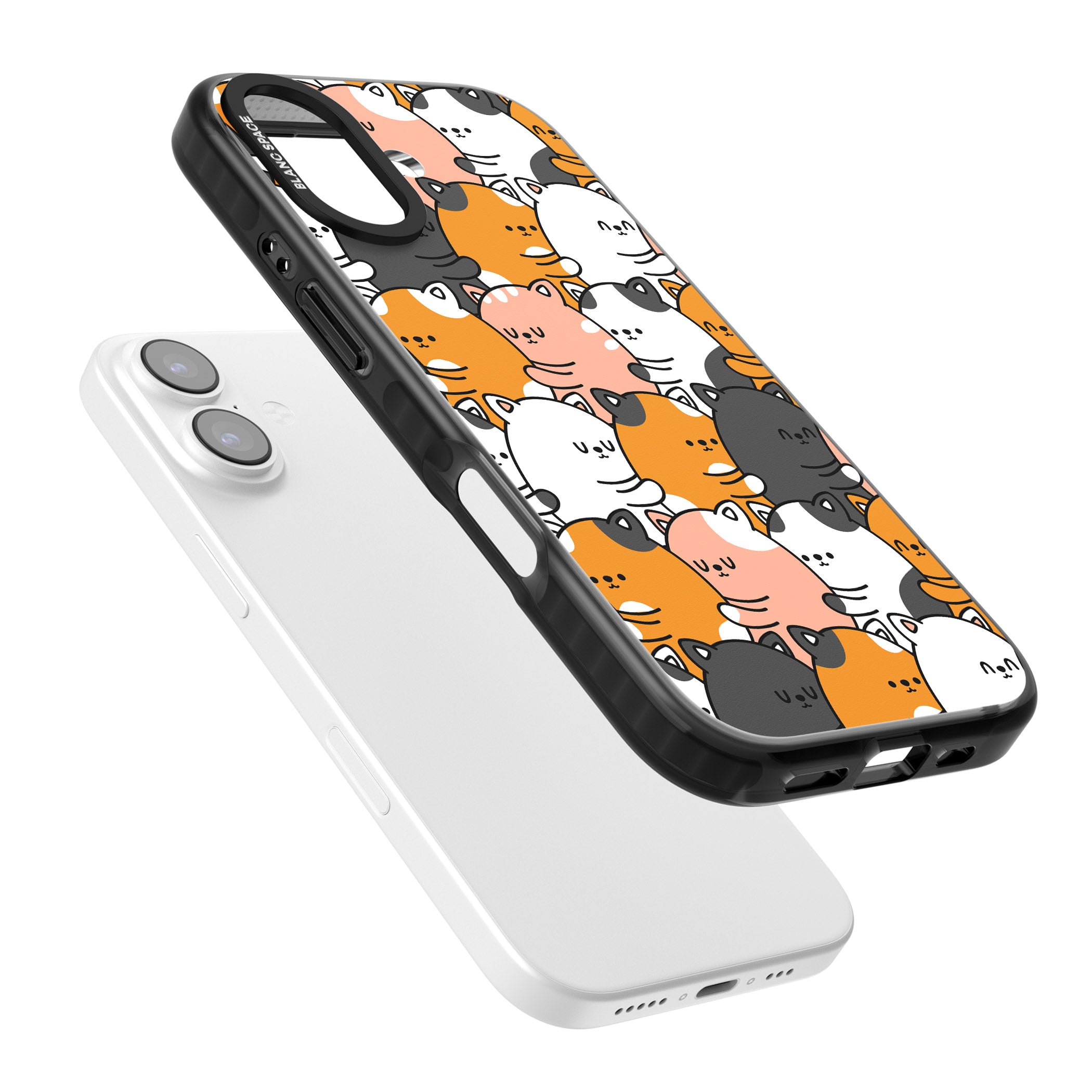 Spooning Cats Kawaii Pattern iPhone 17 Impact Pro Black Phone Case Colours